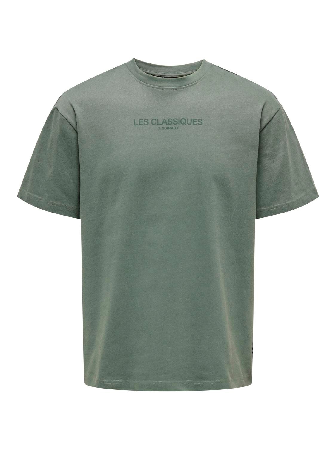 ONLY & SONS T-shirts Relaxed Fit Col rond -Balsam Green - 22028766