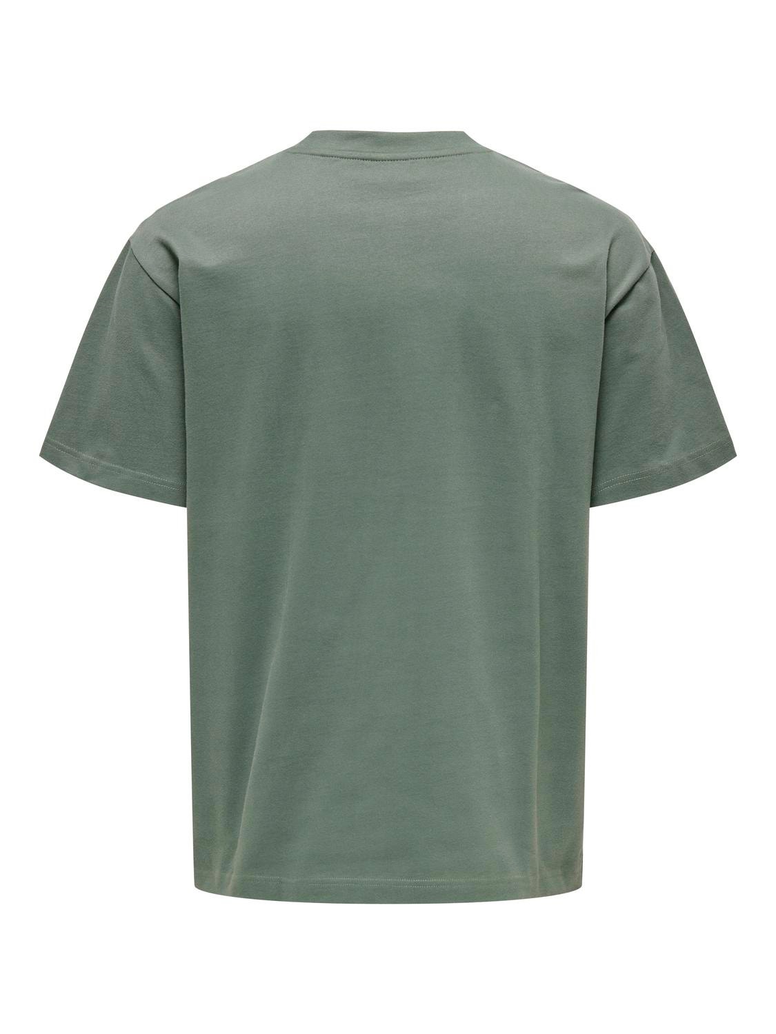 ONLY & SONS Locker geschnitten Rundhals T-Shirt -Balsam Green - 22028766