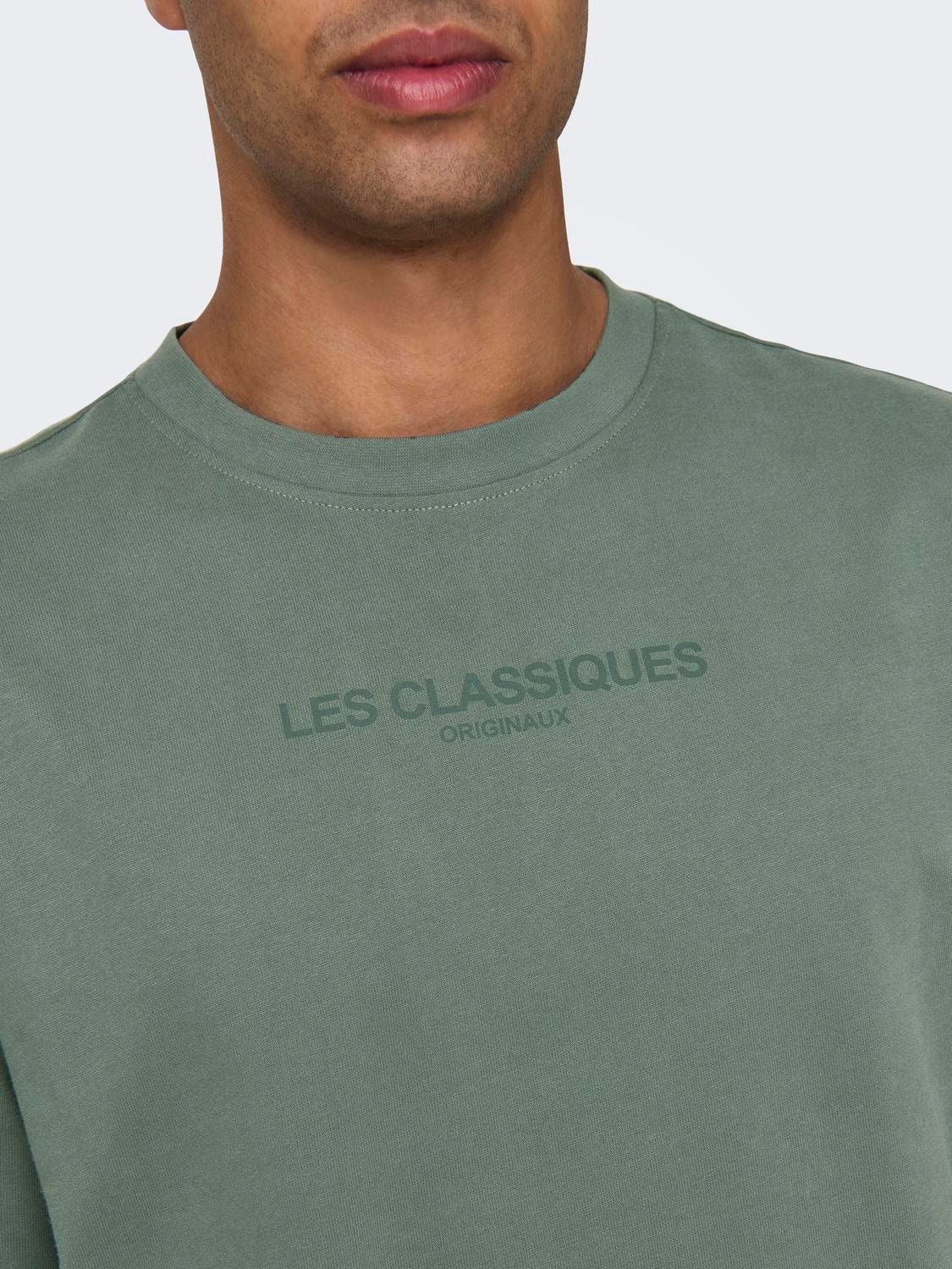 ONLY & SONS T-shirts Relaxed Fit Col rond -Balsam Green - 22028766