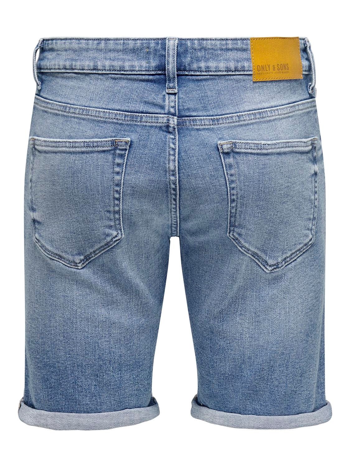 ONLY & SONS Shorts Corte regular Cintura media -Medium Blue Denim - 22028772