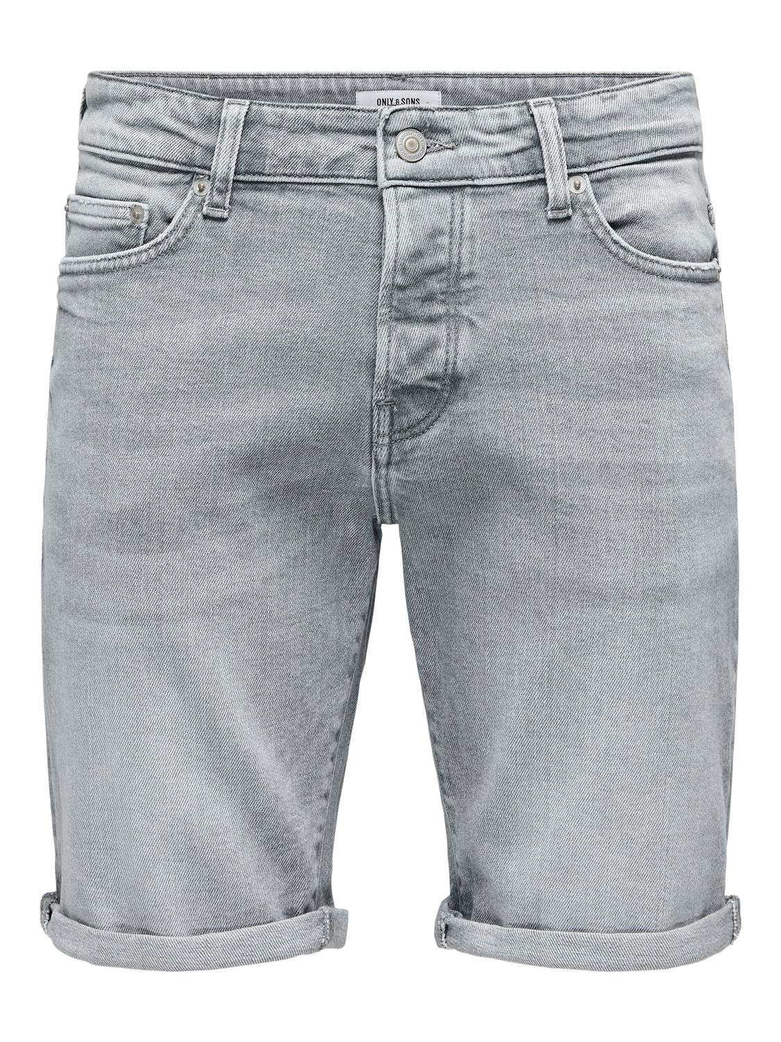 ONLY & SONS Normal geschnitten Mittlere Taille Shorts -Medium Grey Denim - 22028774