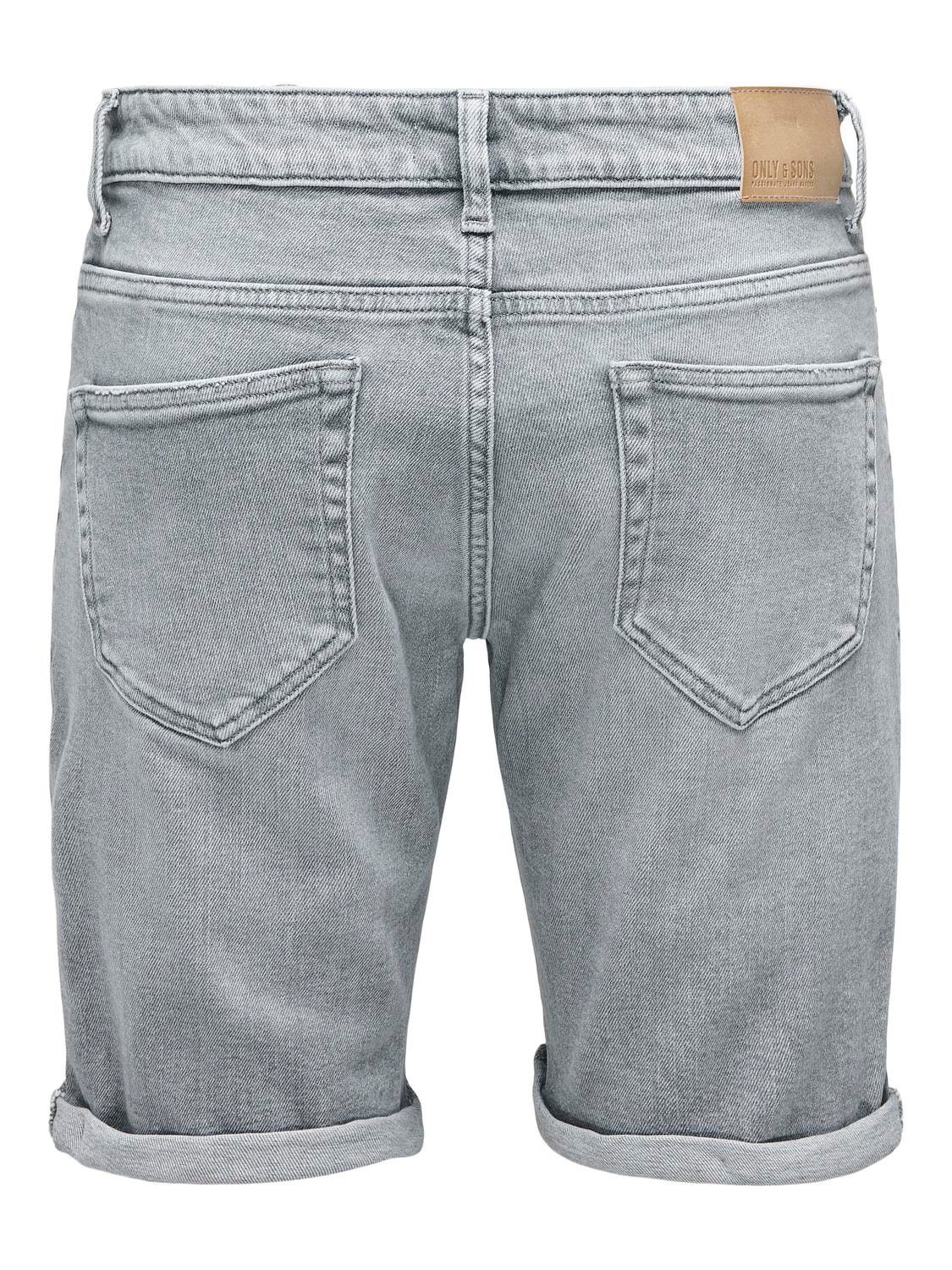 ONLY & SONS Regular fit Mid waist Shorts -Medium Grey Denim - 22028774