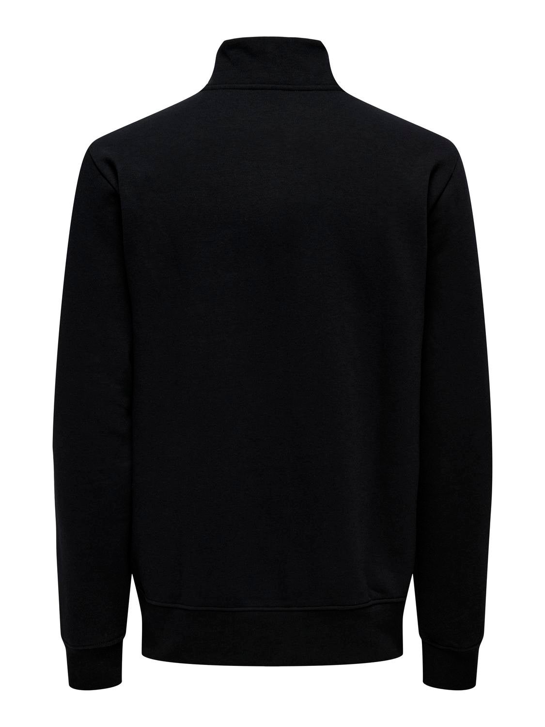 Half-zip sweatshirt with high neck | Black | ONLY & SONS®