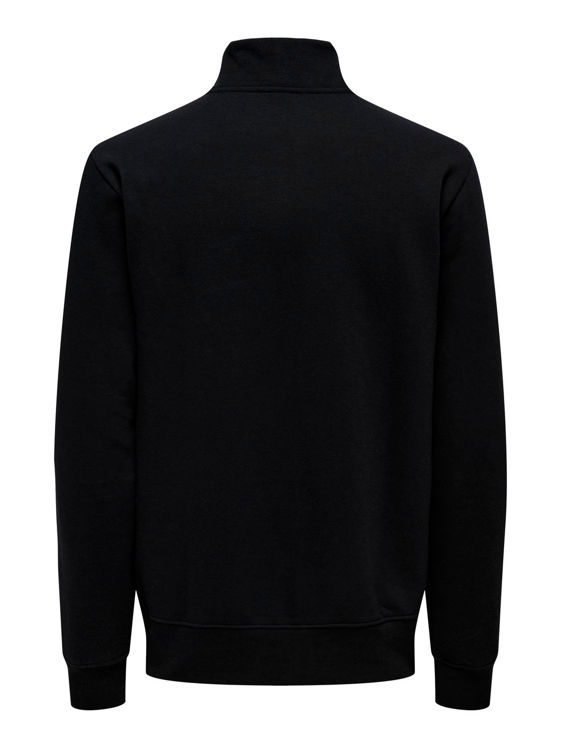 ONLY & SONS Regular Fit High neck Sweatshirt -Black - 22028797