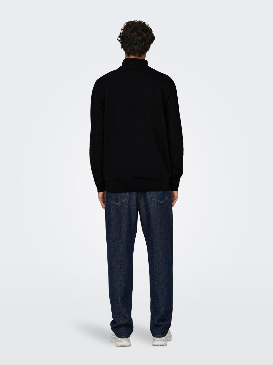 Half-zip sweatshirt with high neck | Black | ONLY & SONS®