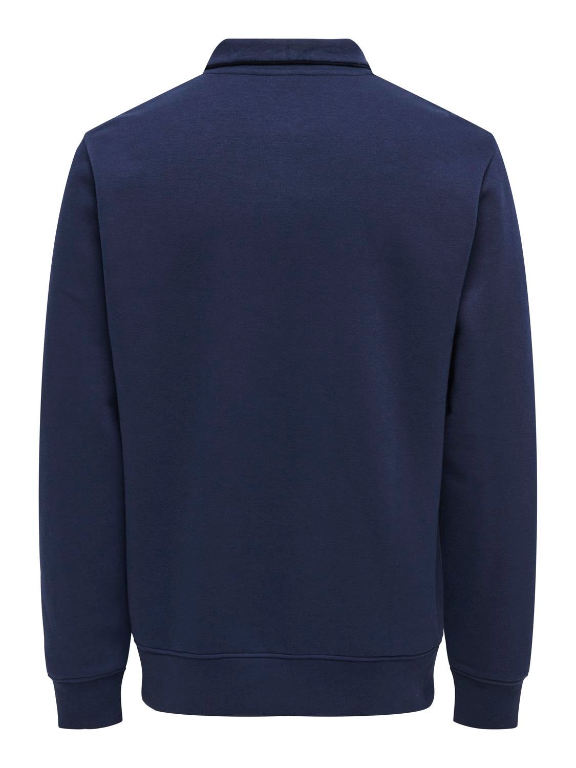 Half-zip sweatshirt with high neck | Dark Blue | ONLY & SONS®