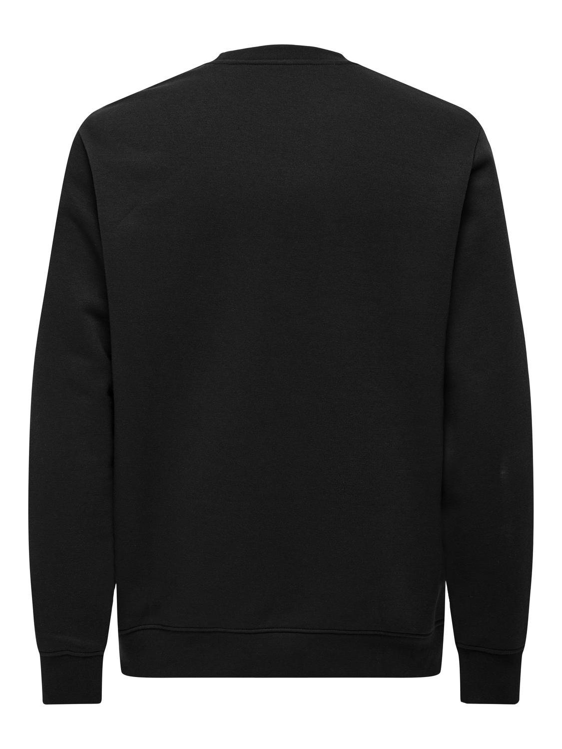 ONLY & SONS Regular fit Ronde hals Sweatshirt -Black - 22028798