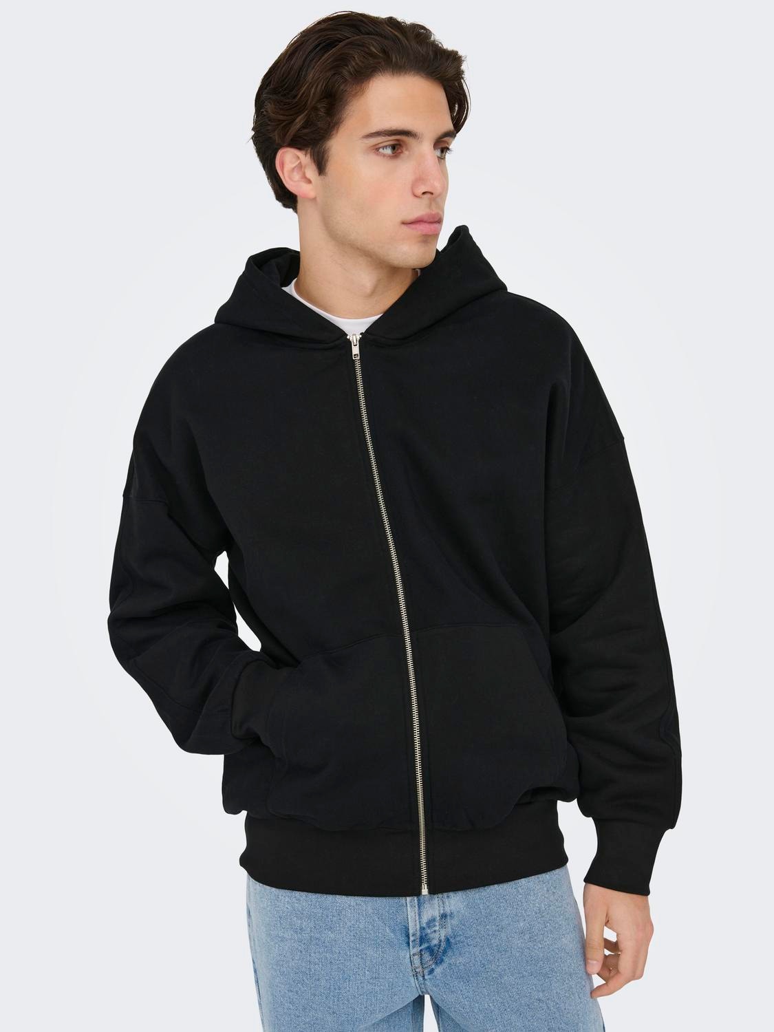 ONLY & SONS Sweat-shirt Relaxed Fit Sweat à capuche -Black - 22028837