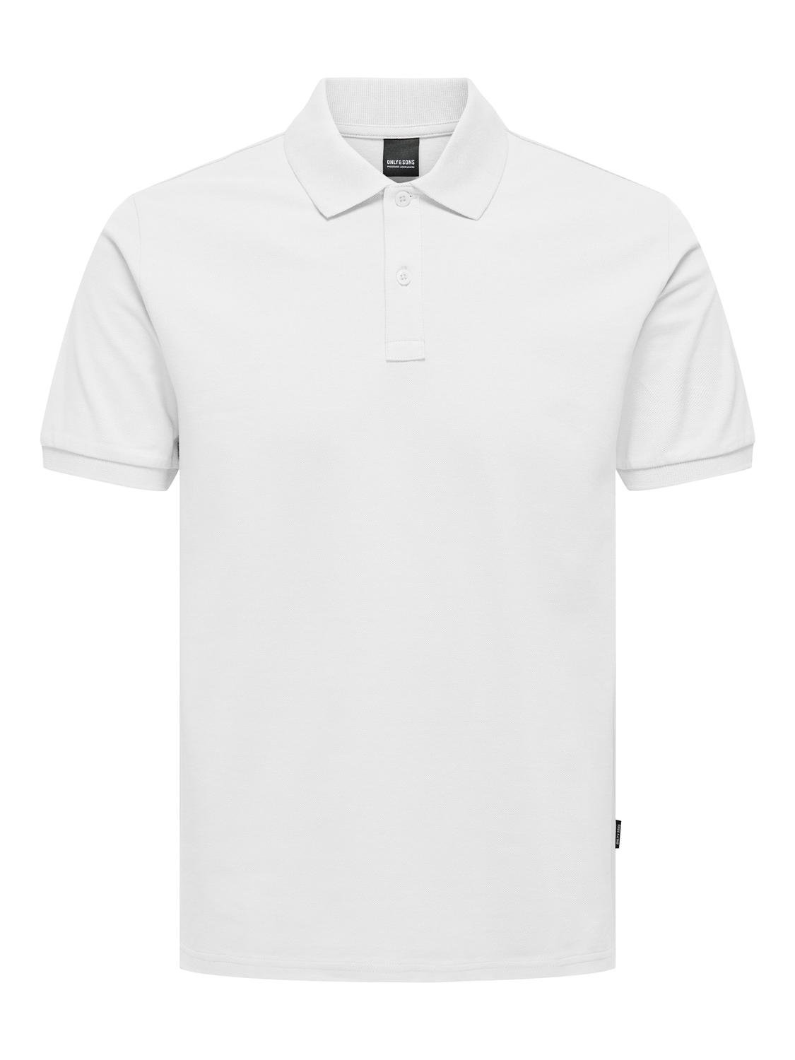 ONLY & SONS Slim Fit Rundhals Poloshirt -White - 22029044