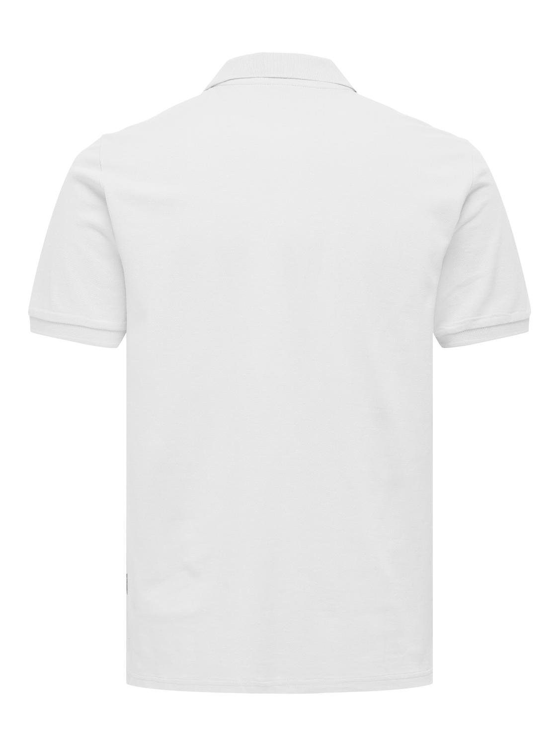 ONLY & SONS Slim Fit Round Neck Polo-Shirt -White - 22029044