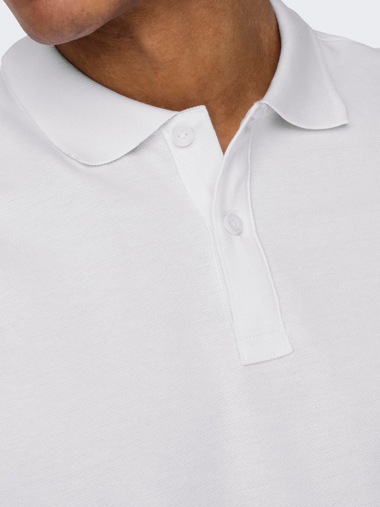 ONLY & SONS Slim fit O-hals Polo -White - 22029044