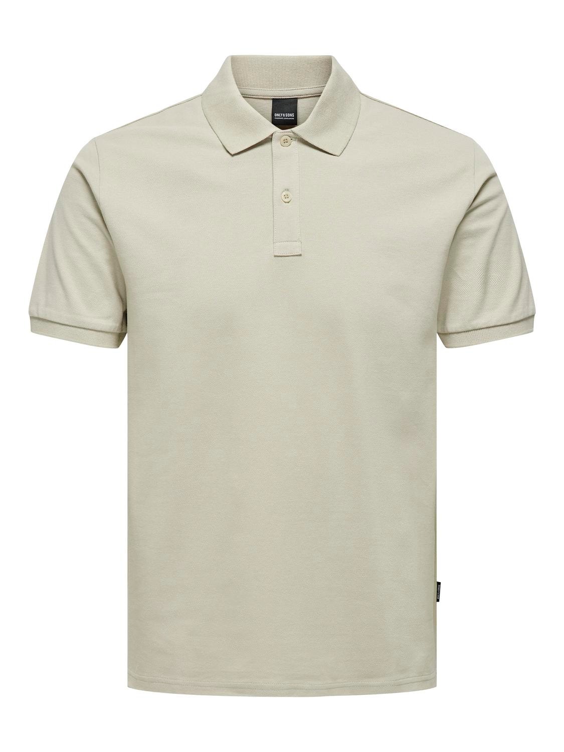 ONLY & SONS Slim Fit O-hals Poloskjorte -Silver Lining - 22029044
