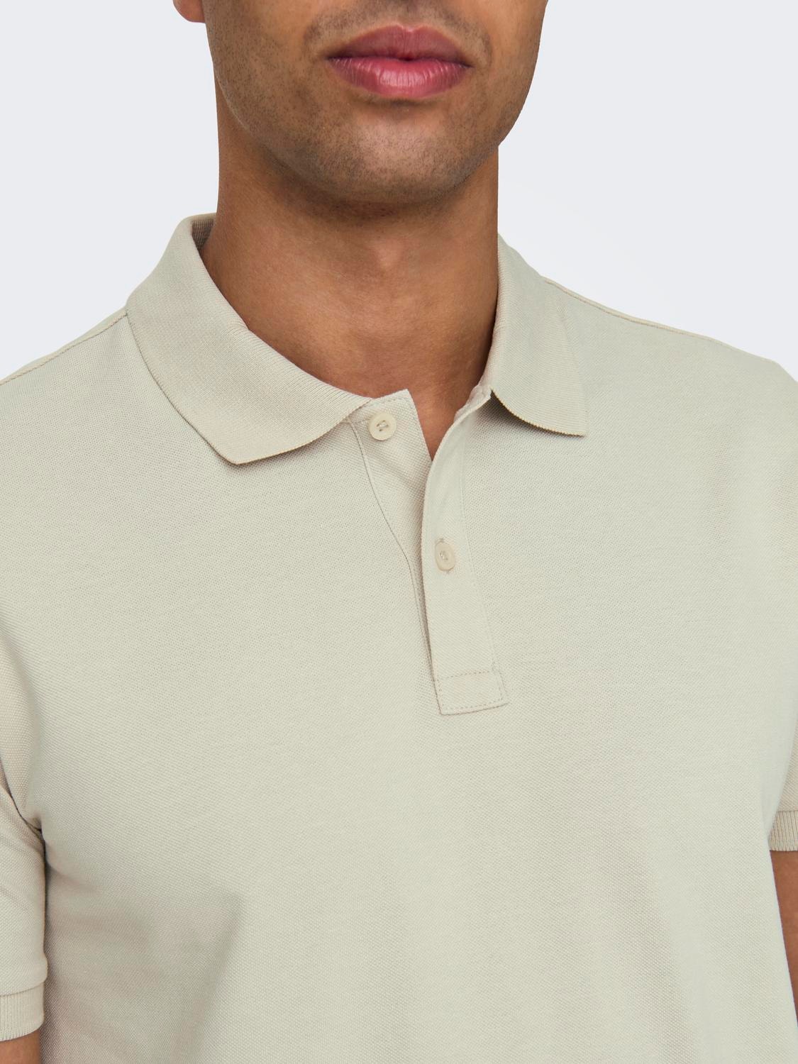 ONLY & SONS o-hals polo  -Silver Lining - 22029044