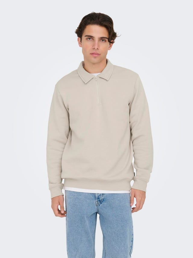 ONLY & SONS Regular Fit High neck Dropped shoulders Sweatshirts - 22029048