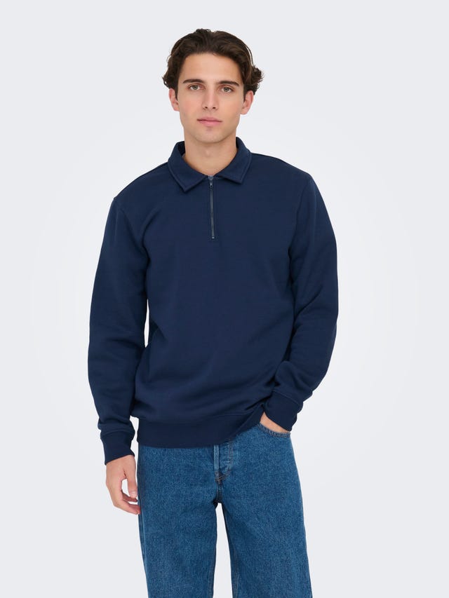 ONLY & SONS Regular Fit High neck Dropped shoulders Sweatshirts - 22029048