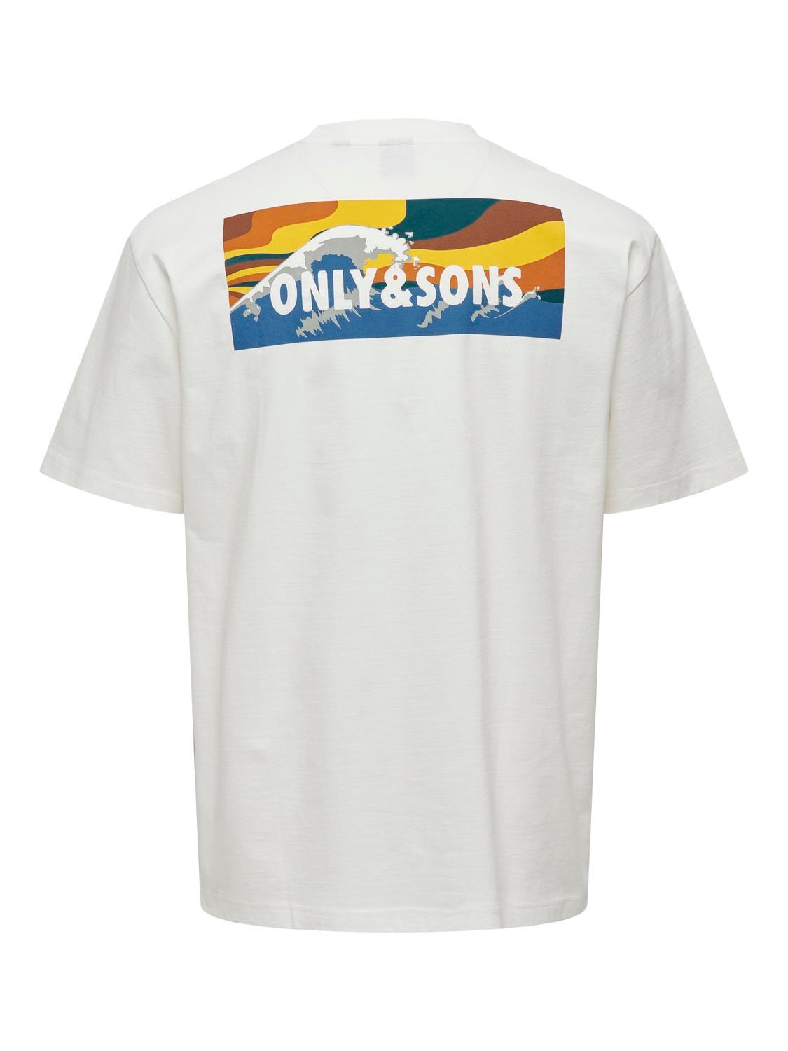 ONLY & SONS T-shirts Relaxed Fit Col rond -Cloud Dancer - 22029091