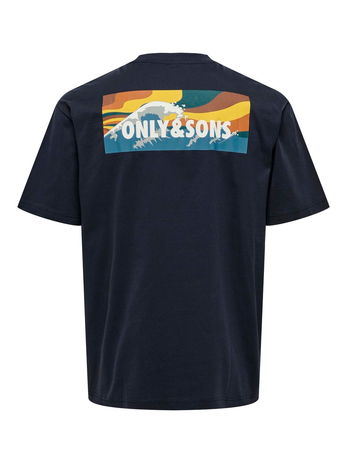 ONLY & SONS Locker geschnitten Rundhals T-Shirt -Dark Navy - 22029091