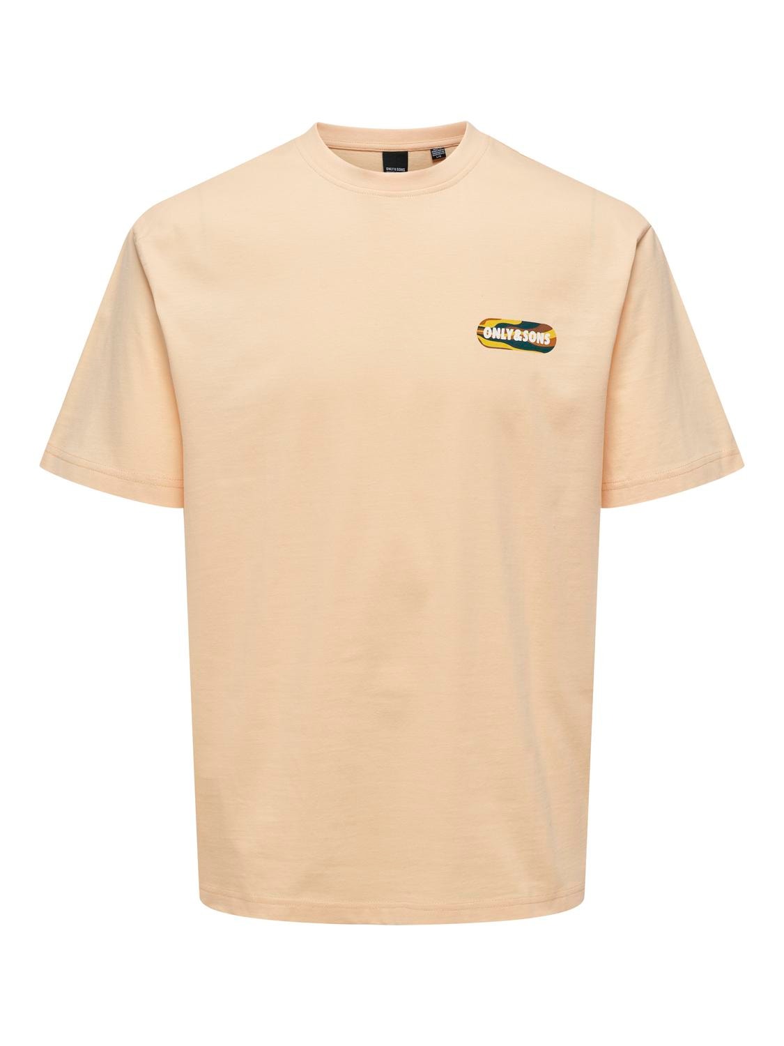 ONLY & SONS Krój swobodny Okrągły dekolt T-shirt -Creampuff - 22029091