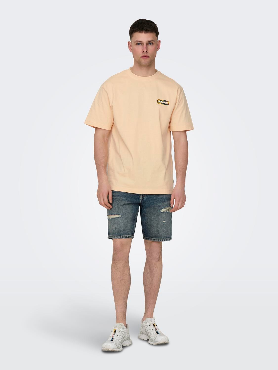 ONLY & SONS T-shirts Relaxed Fit Col rond -Creampuff - 22029091
