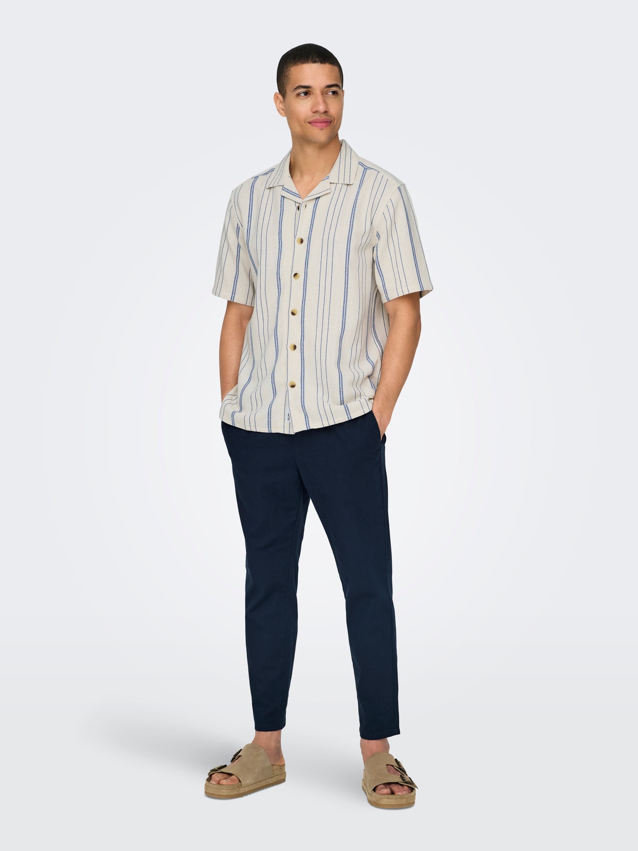 ONLY & SONS Shirt with short sleeves -Cloud Dancer - 22029099