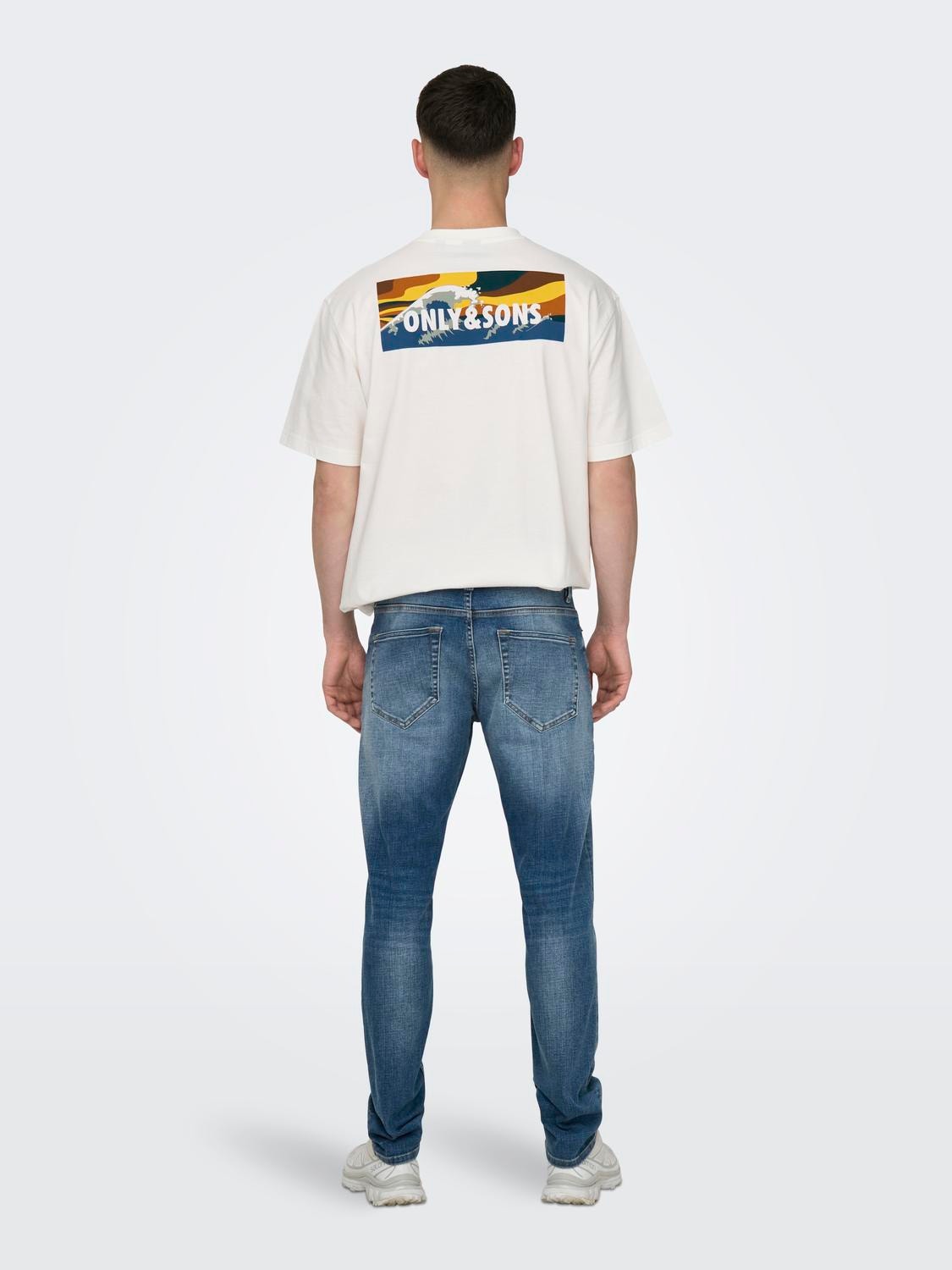 ONLY & SONS Slim Fit Niedrige Taille Jeans -Medium Blue Denim - 22029137