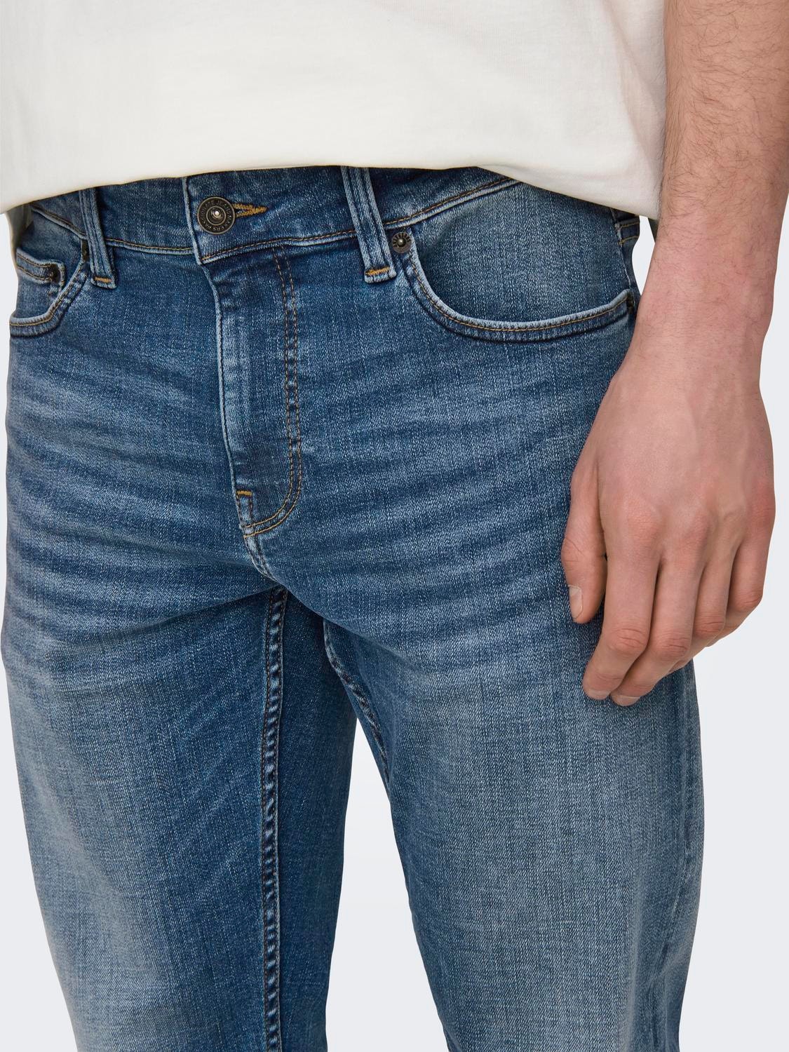 ONLY & SONS Jeans Slim Fit Vita bassa -Medium Blue Denim - 22029137