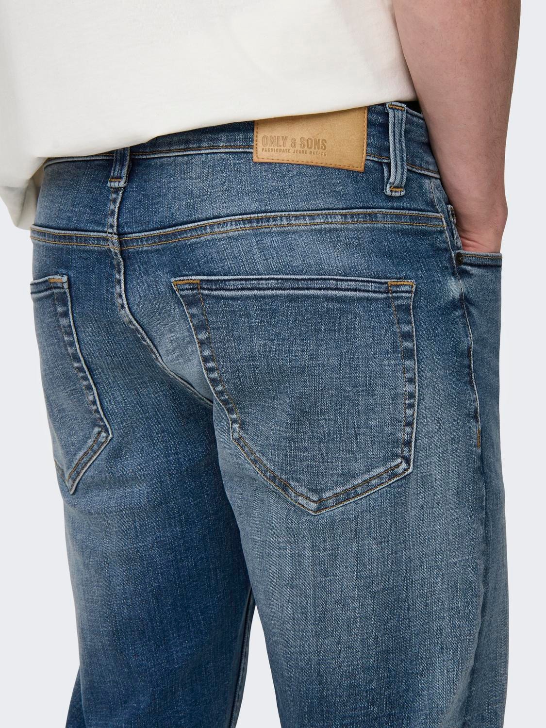 ONLY & SONS Slim Fit Lavt snitt Jeans -Medium Blue Denim - 22029137