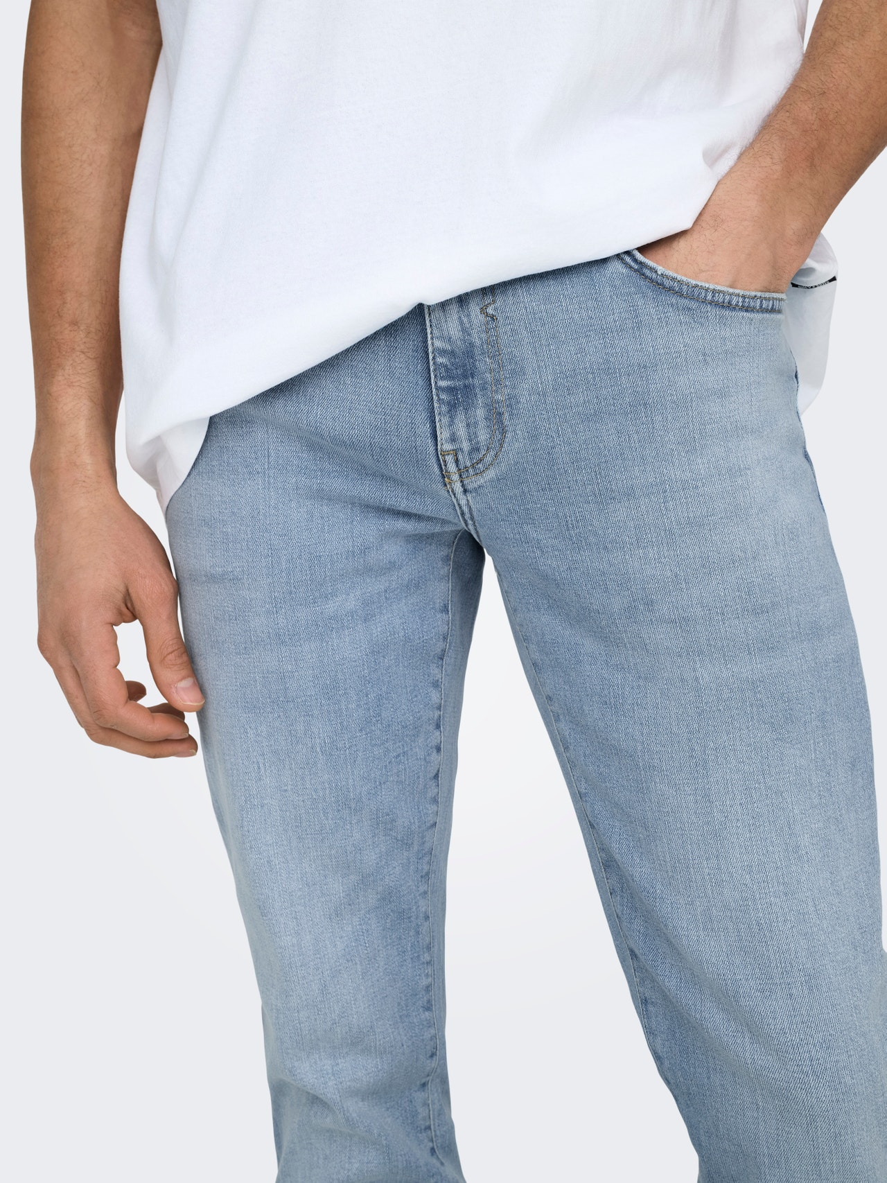 ONLY & SONS Slim Fit Low rise Jeans -Light Blue Denim - 22029240