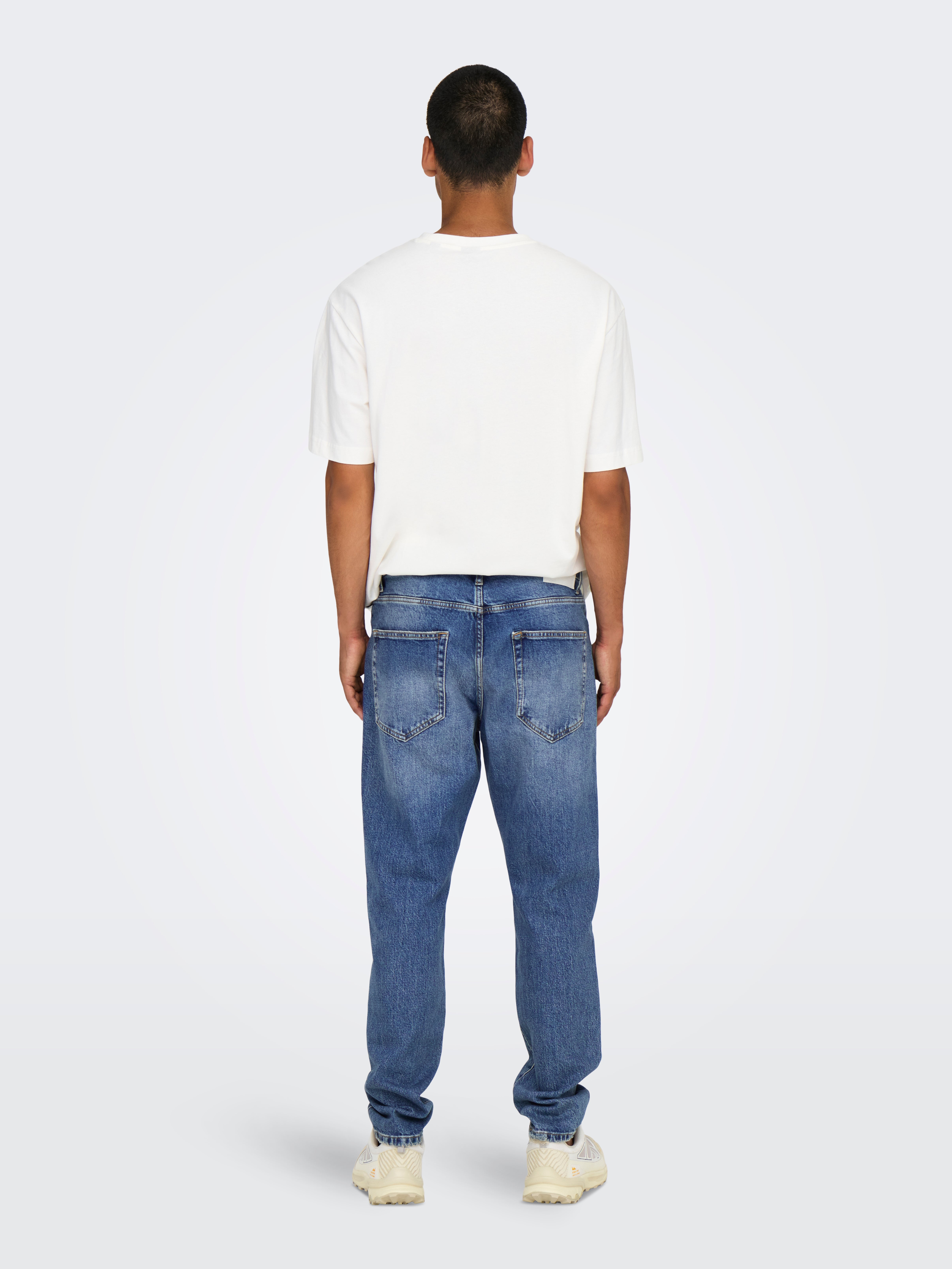 ONSYOKE Mid waist Cropped Fit Jeans | Medium Blue | ONLY & SONS®