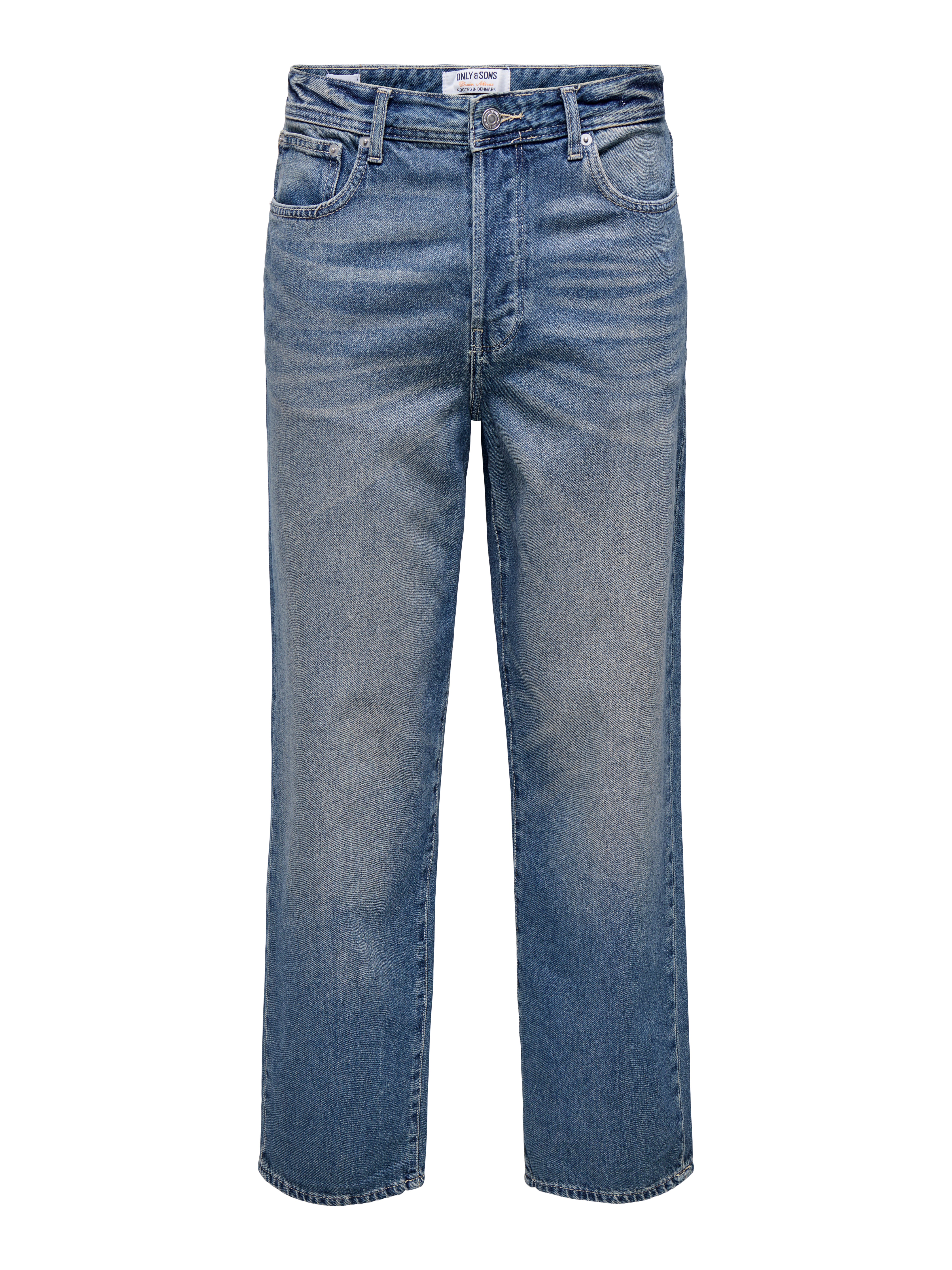 ONSFADE Mid waist Loose Carrot Fit Jeans | Medium Blue