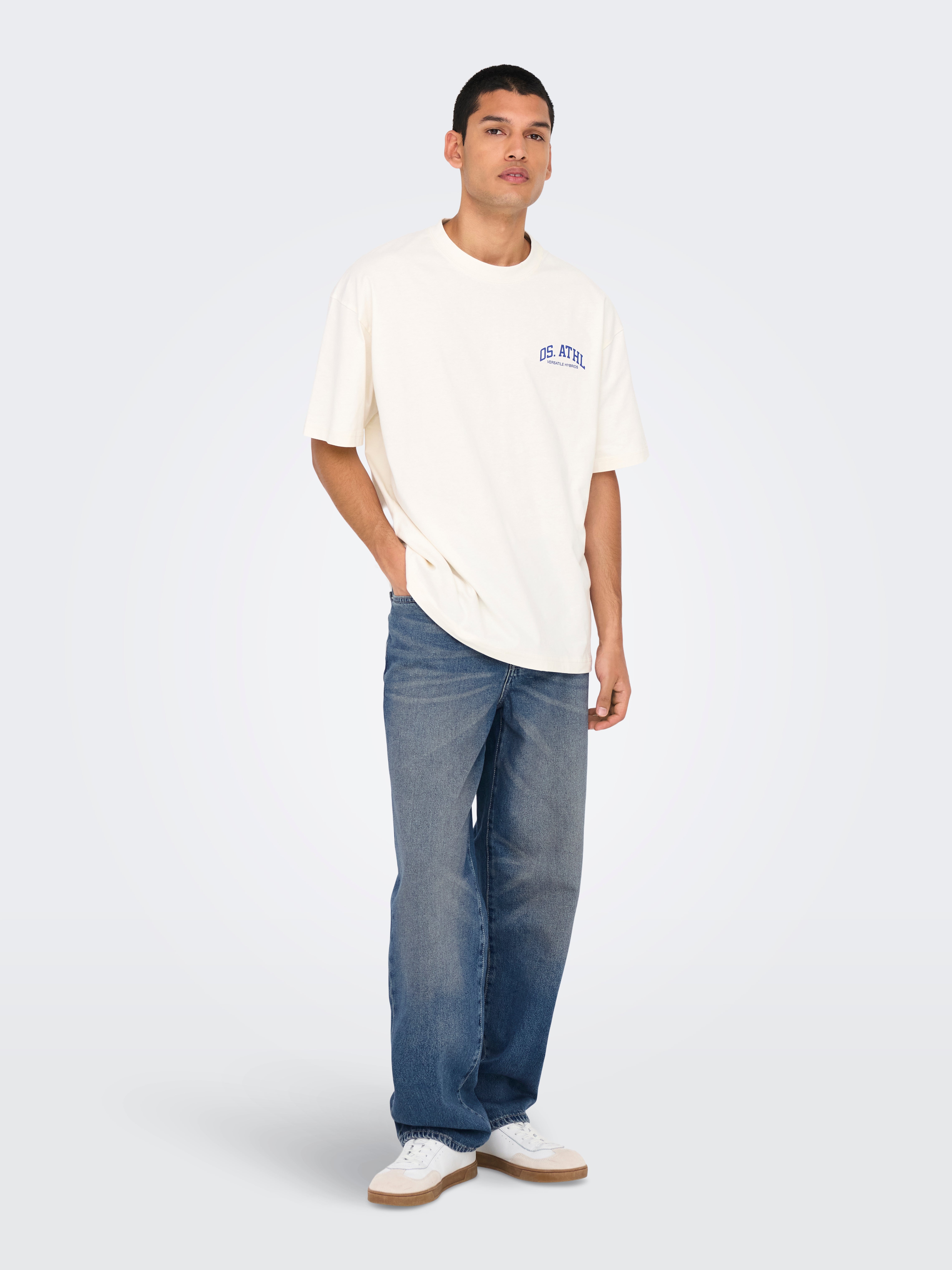 ONSFADE Mid waist Loose Carrot Fit Jeans | Medium Blue