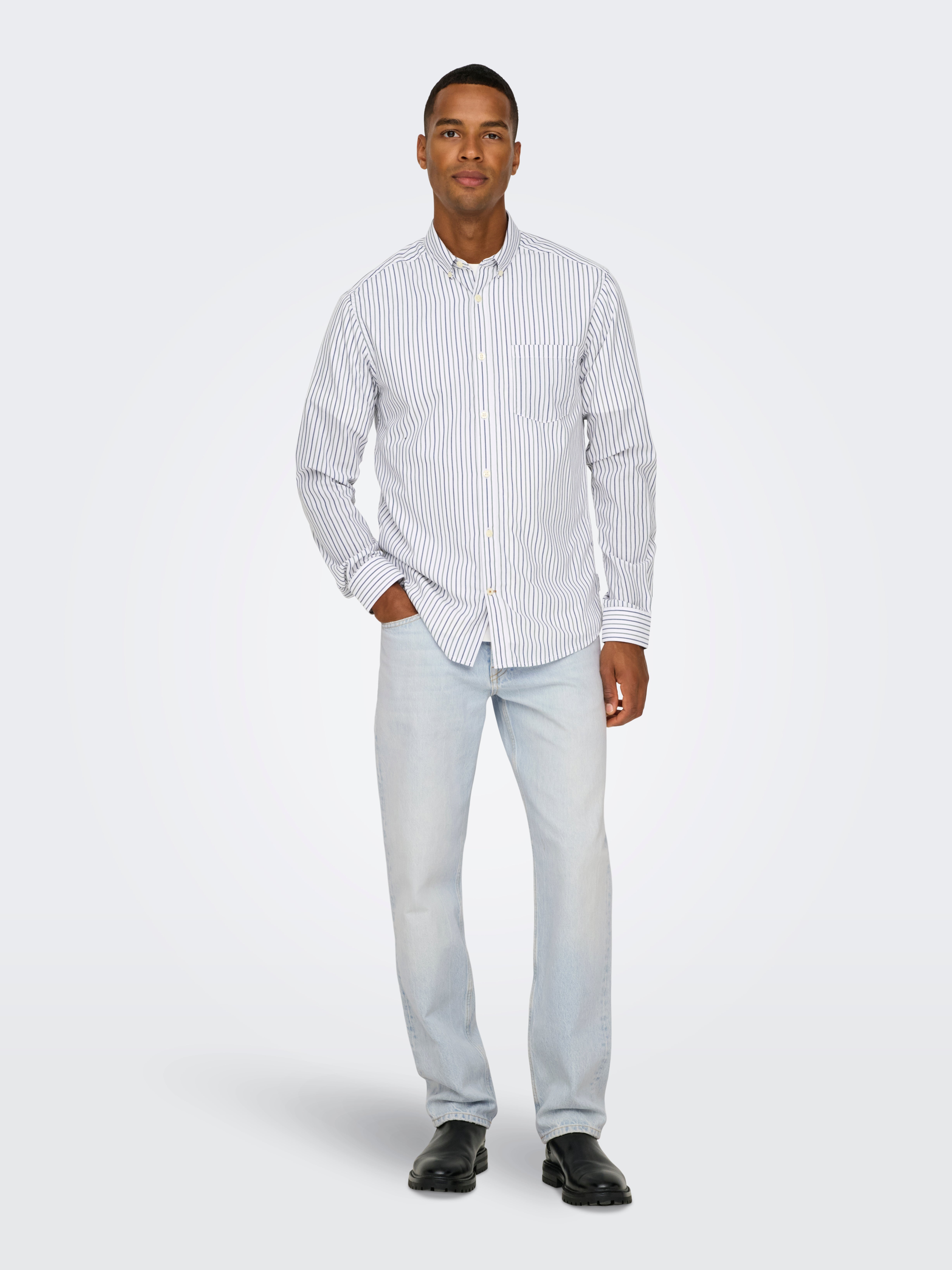 ONSEDGE Mid waist Straight Fit Jeans | Light Turquoise