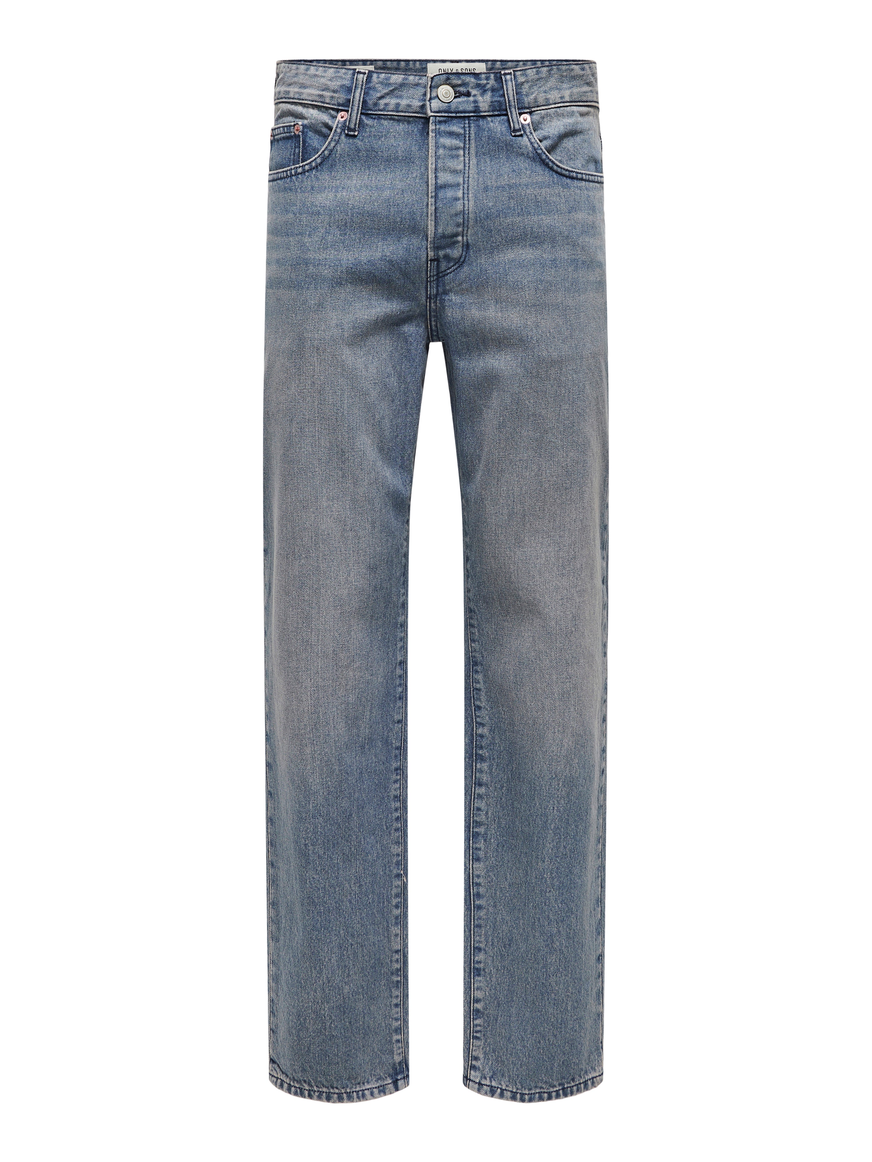 ONSEDGE Mid waist Straight Fit Jeans | Medium Blue | ONLY