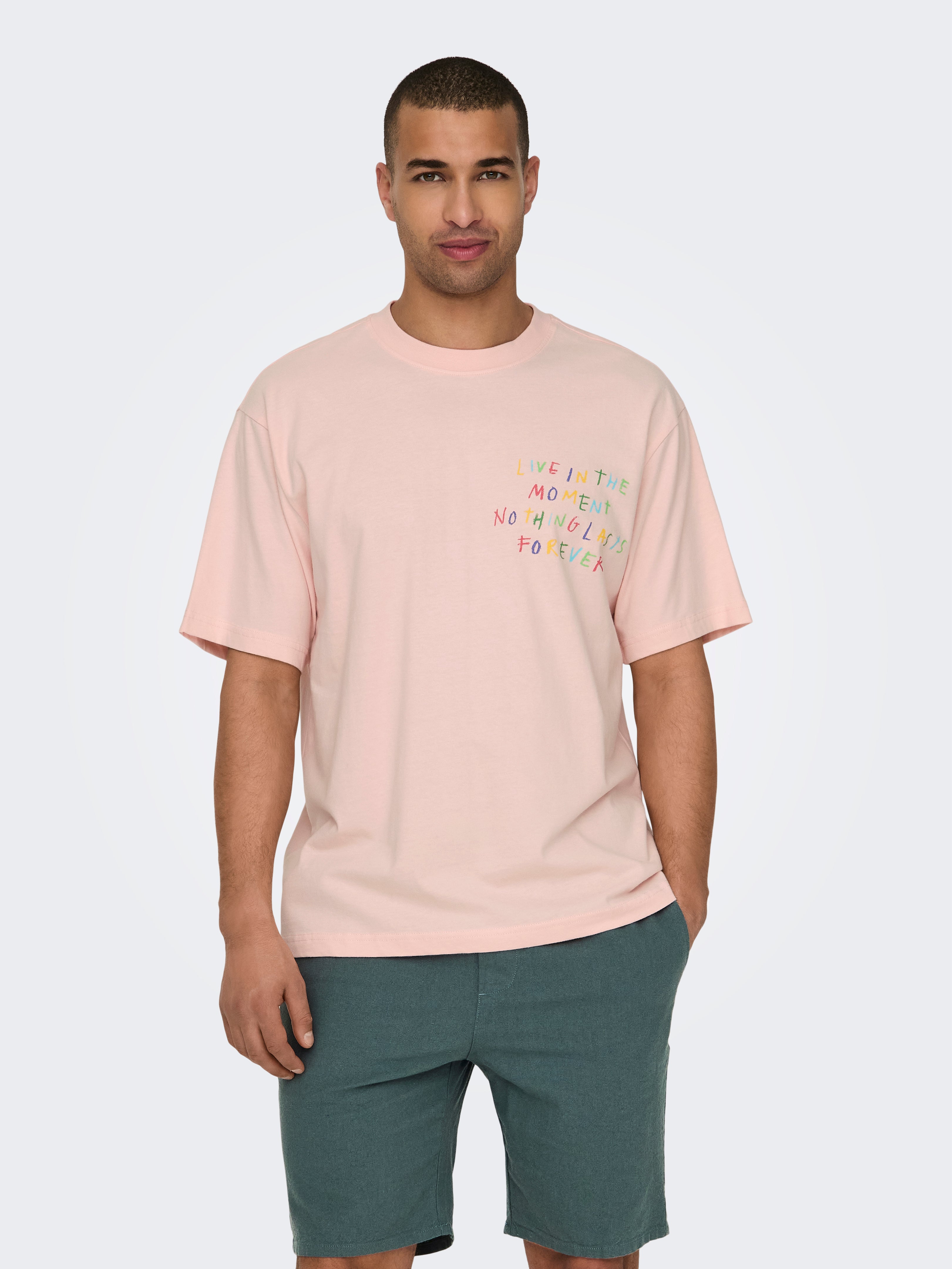 【sinoon】24FW Rose Graphic Slim T-Shirt Jordan Floral Graphic T-Shirt â€“ Soft Cotton Tee with