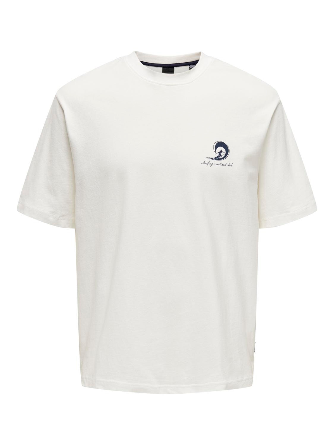 ONLY & SONS Locker geschnitten Rundhals T-Shirt -Bright White - 22029482