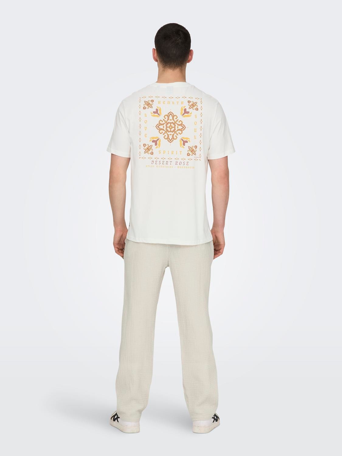 ONLY & SONS Normal passform O-ringning T-shirt -Cloud Dancer - 22029483
