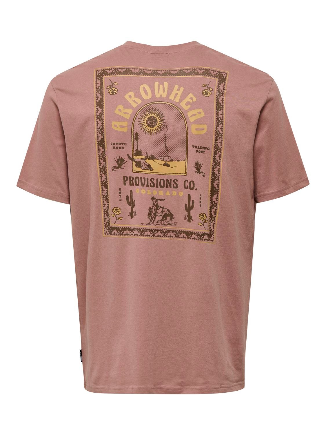 ONLY & SONS Normal passform O-ringning T-shirt -Burlwood - 22029483