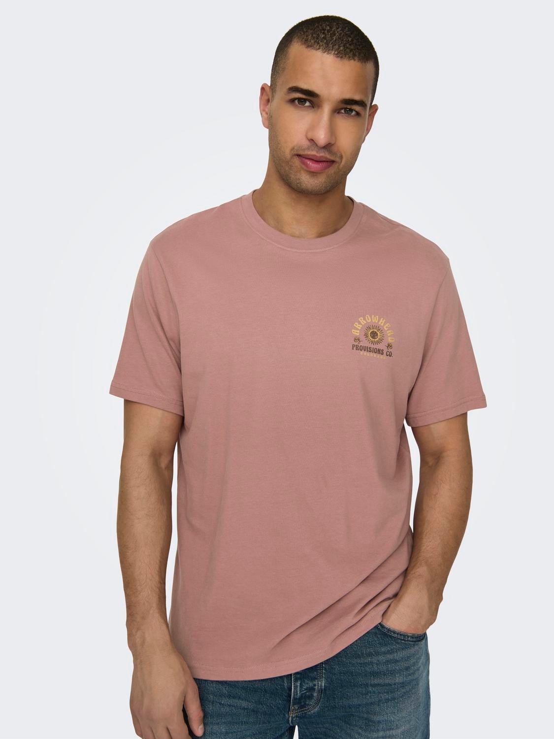 ONLY & SONS Regular Fit O-hals T-skjorte -Burlwood - 22029483