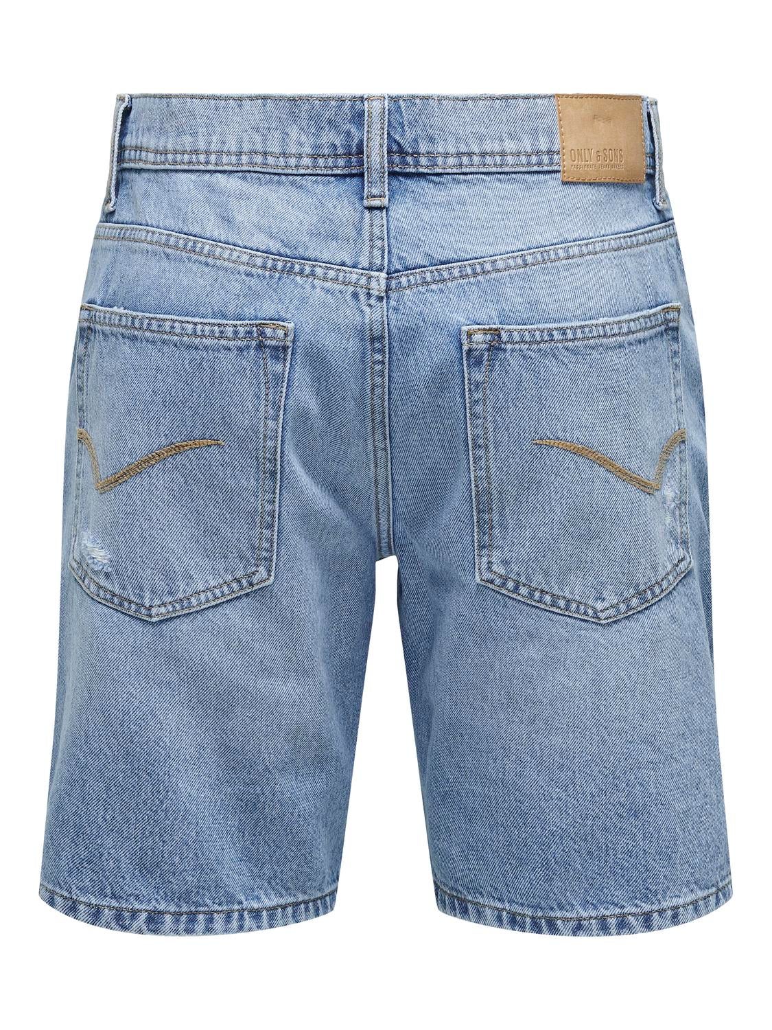 ONSEDGE Mid waist Straight Fit Shorts | Light Blue | ONLY & SONS®