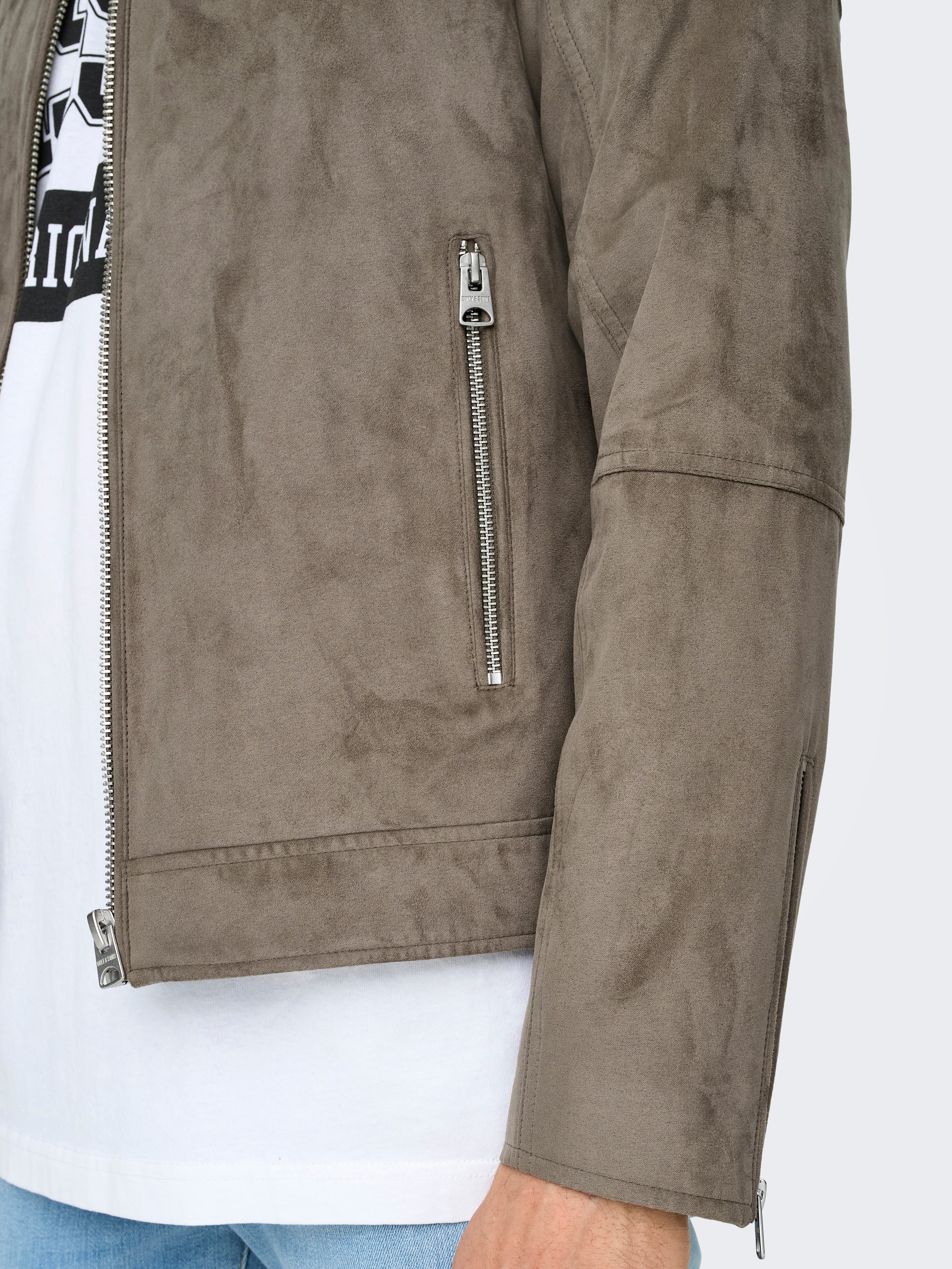 ONSGUS Synthetic leather jacket | Dark Grey | ONLY & SONS®