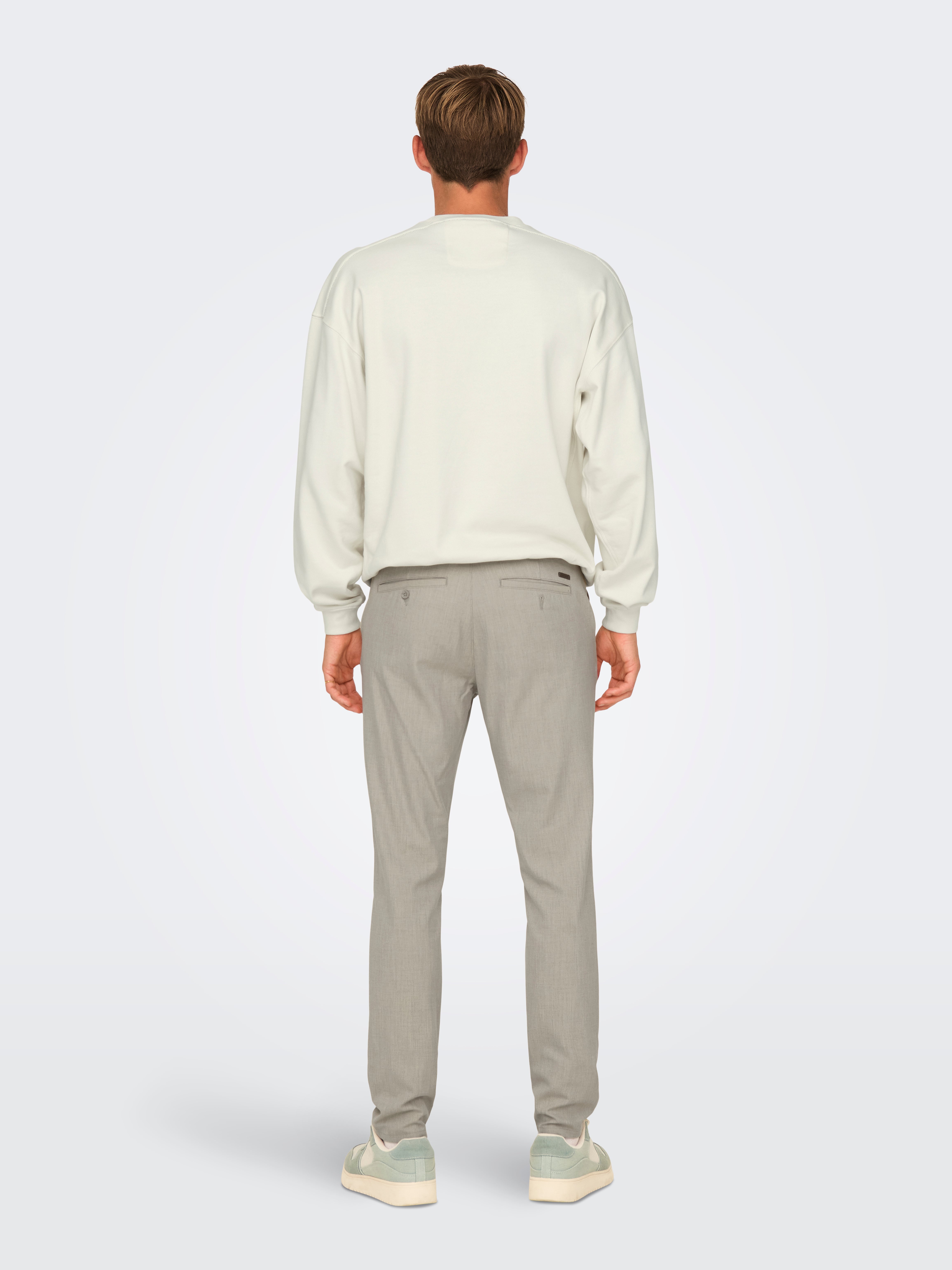ONSBRAD Slim Fit Trousers | Light Grey | ONLY & SONS®
