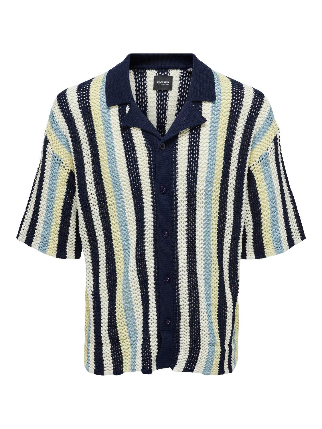 ONLY & SONS Knitted polo with short sleeves -Navy Blazer - 22029929