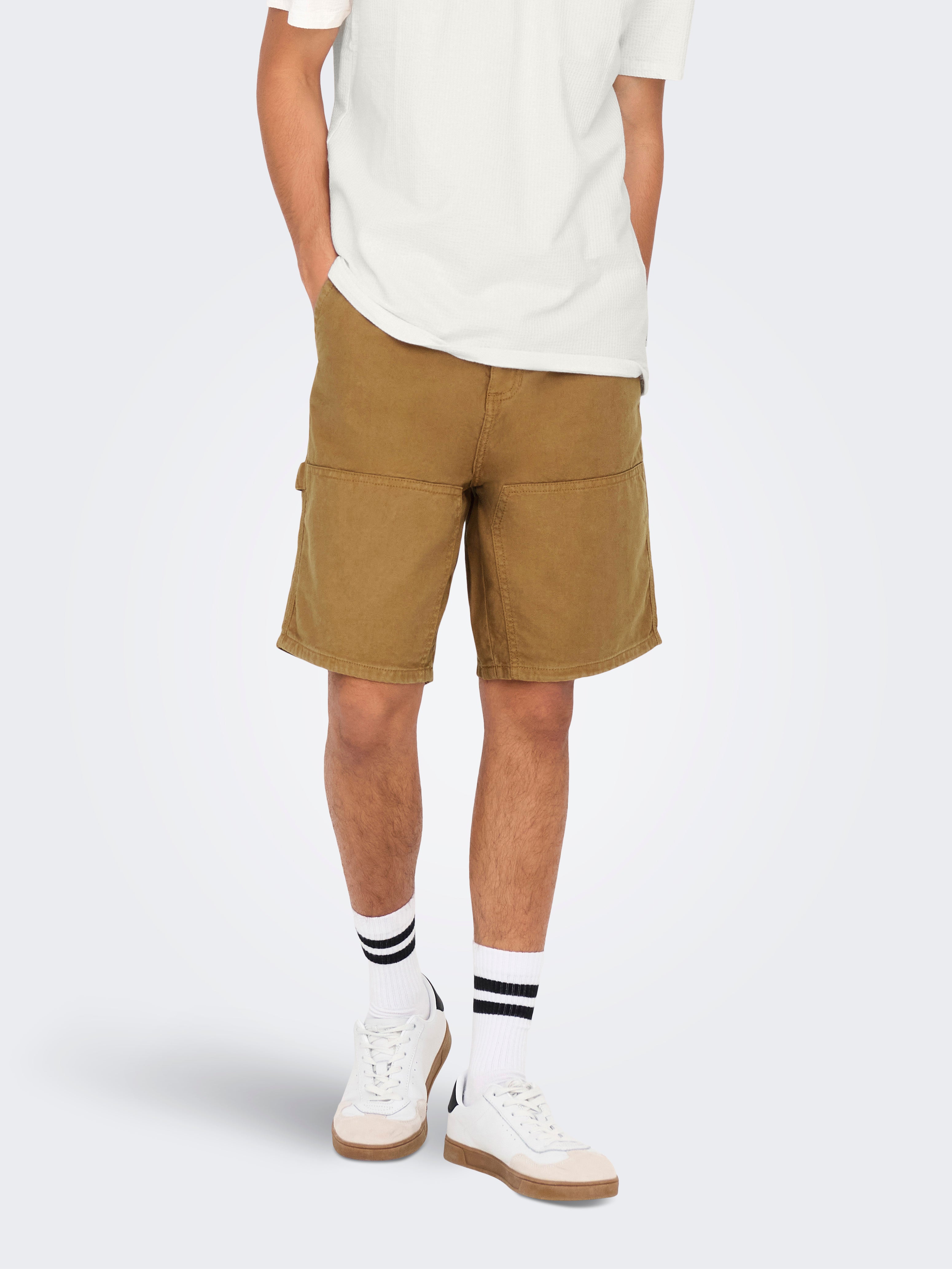 ONSEDGE Loose Fit Shorts | Medium Brown | ONLY & SONS®