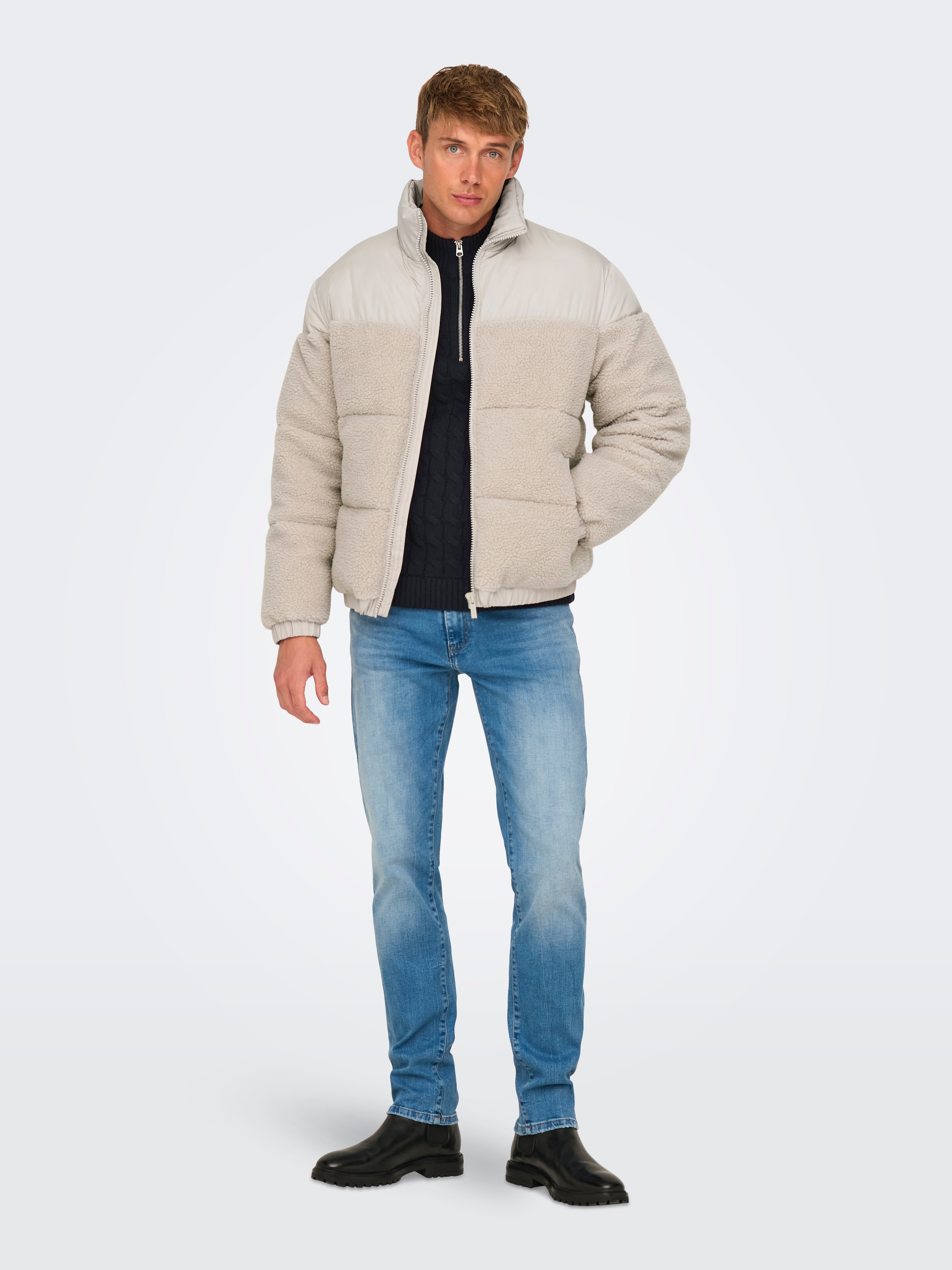 Silver grey puffer jacket online