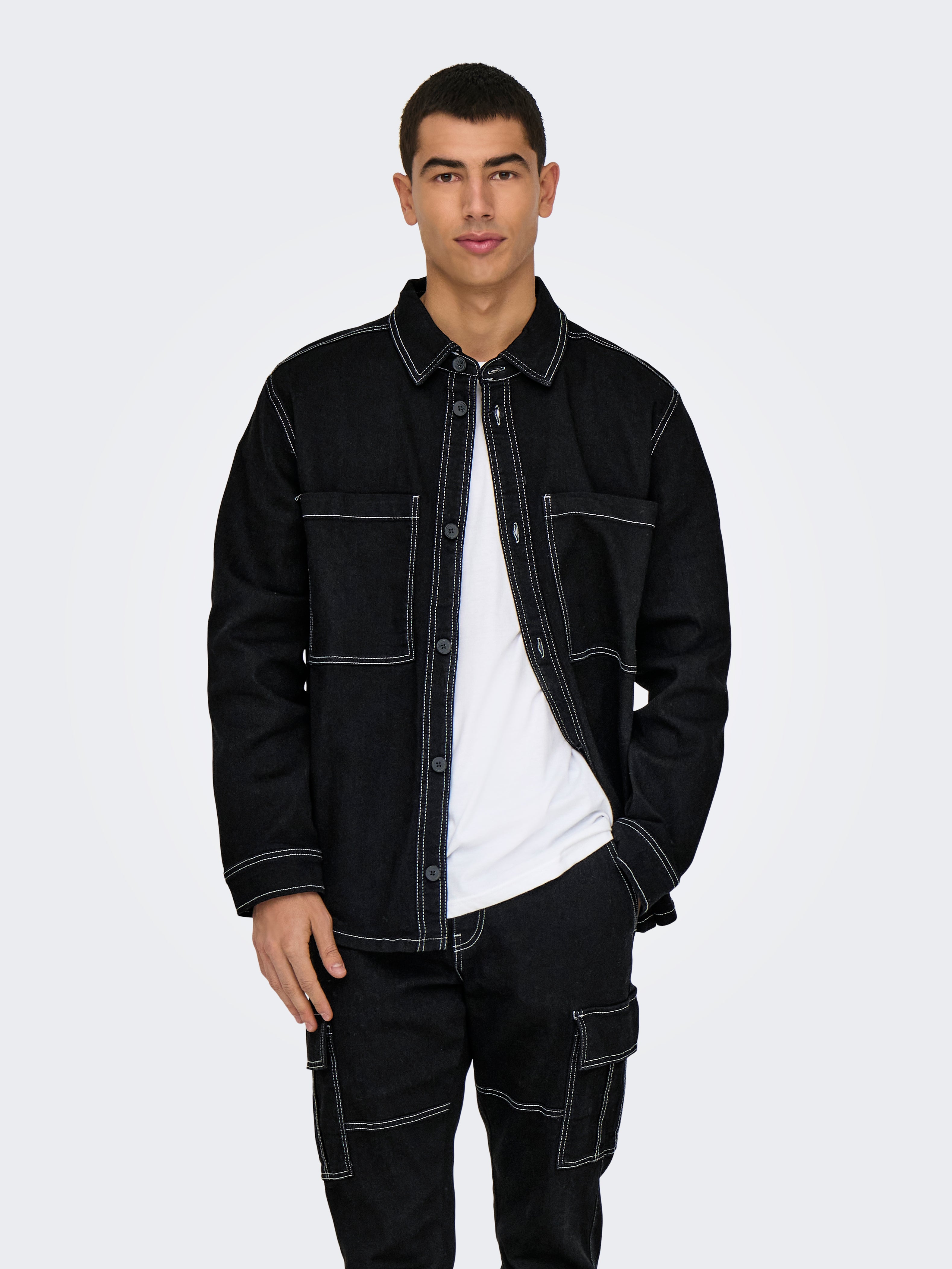 ONSEDGE Mid waist Straight Fit Jeans | Black | ONLY & SONS®