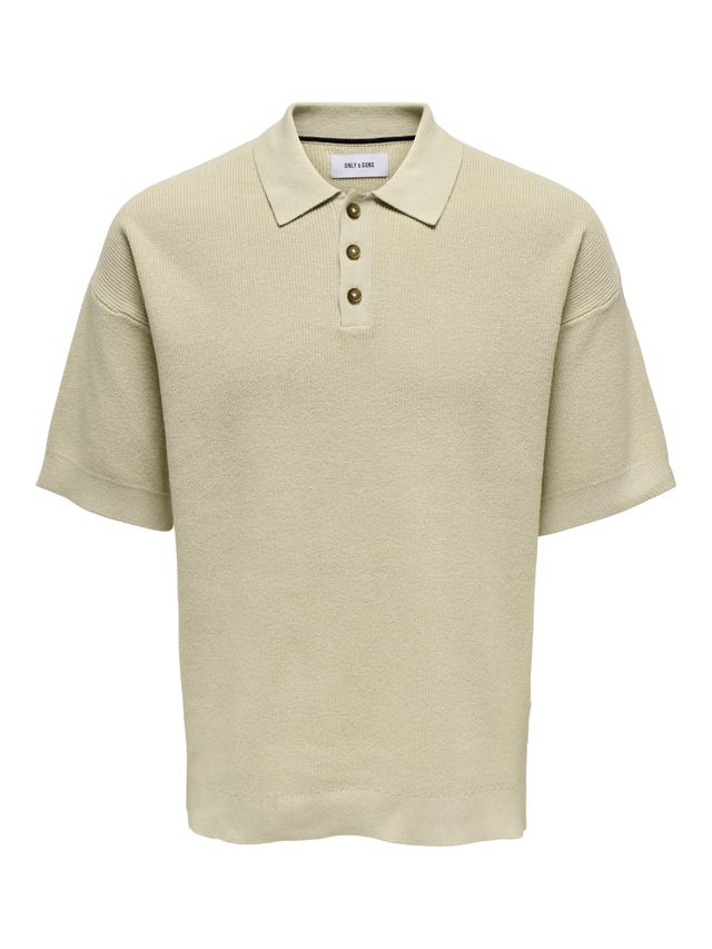 ONLY & SONS Drop Fit Polokragen Gestricktes Polo-Hemd - 22031757