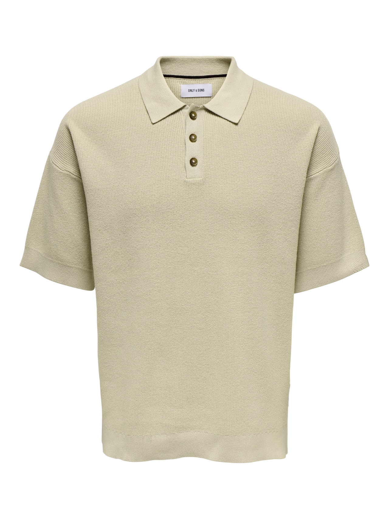 ONLY & SONS Drop Fit Polokragen Gestricktes Polo-Hemd -Silver Lining - 22031757