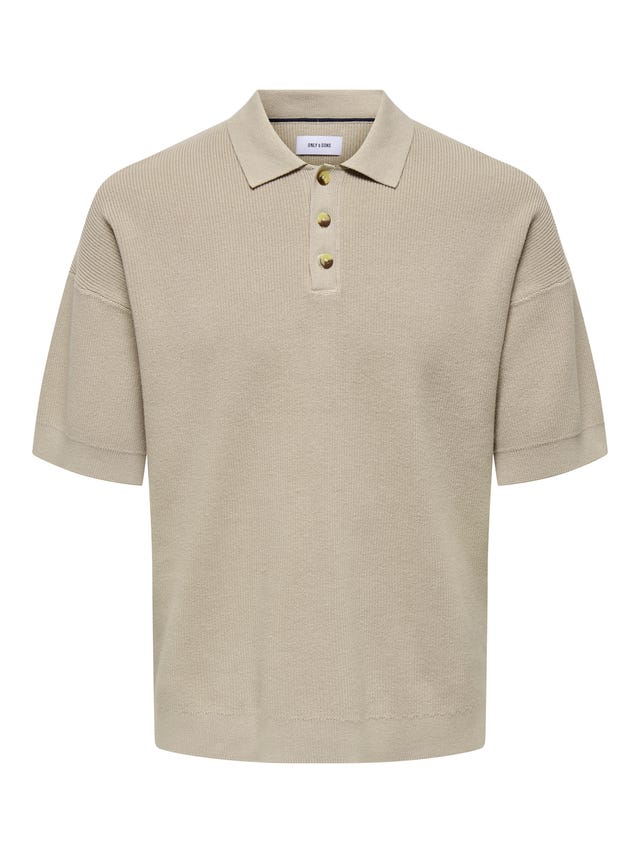 ONLY & SONS Drop Fit Polokragen Gestricktes Polo-Hemd - 22031757