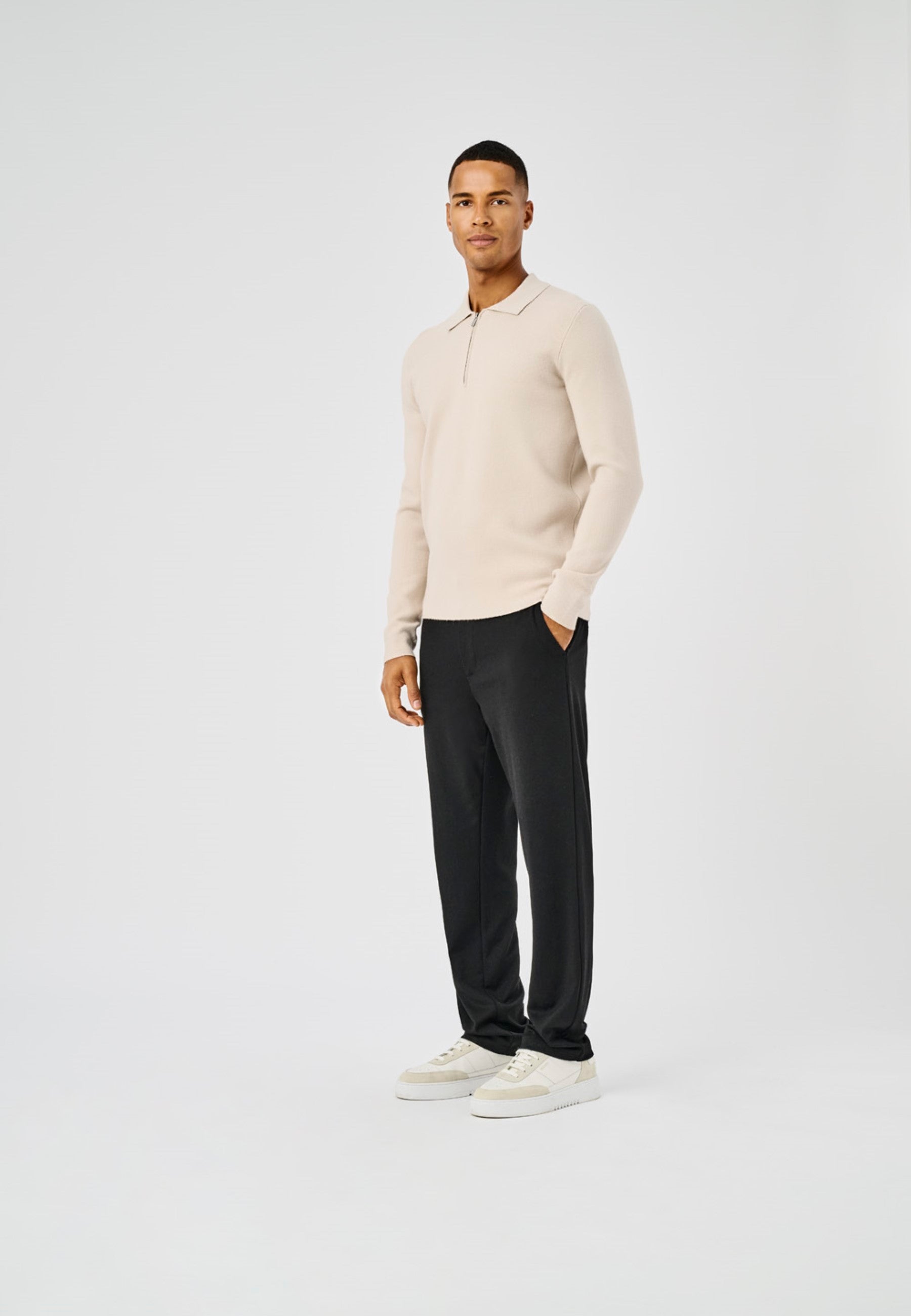 エンフォルド22AW POLO LAYERED PULLOVER 38 グレー LAYERED NECK BOX PULLOVER