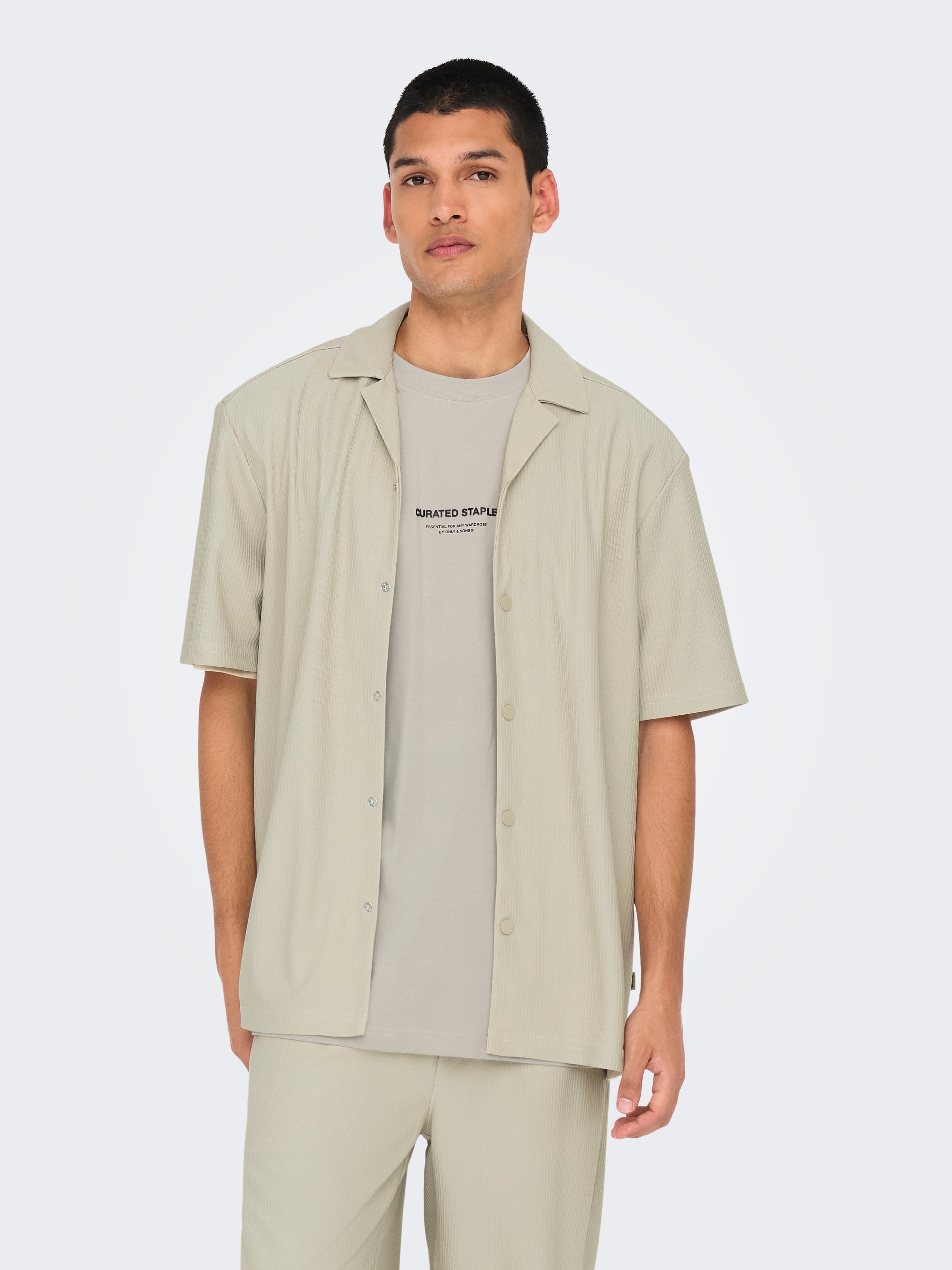 【Only & Sons】半袖 リラックス Tシャツ ベージュ / 送料無料 5001-02 5.6オンス ハイクオリティー Tシャツ 〈90～160cm
